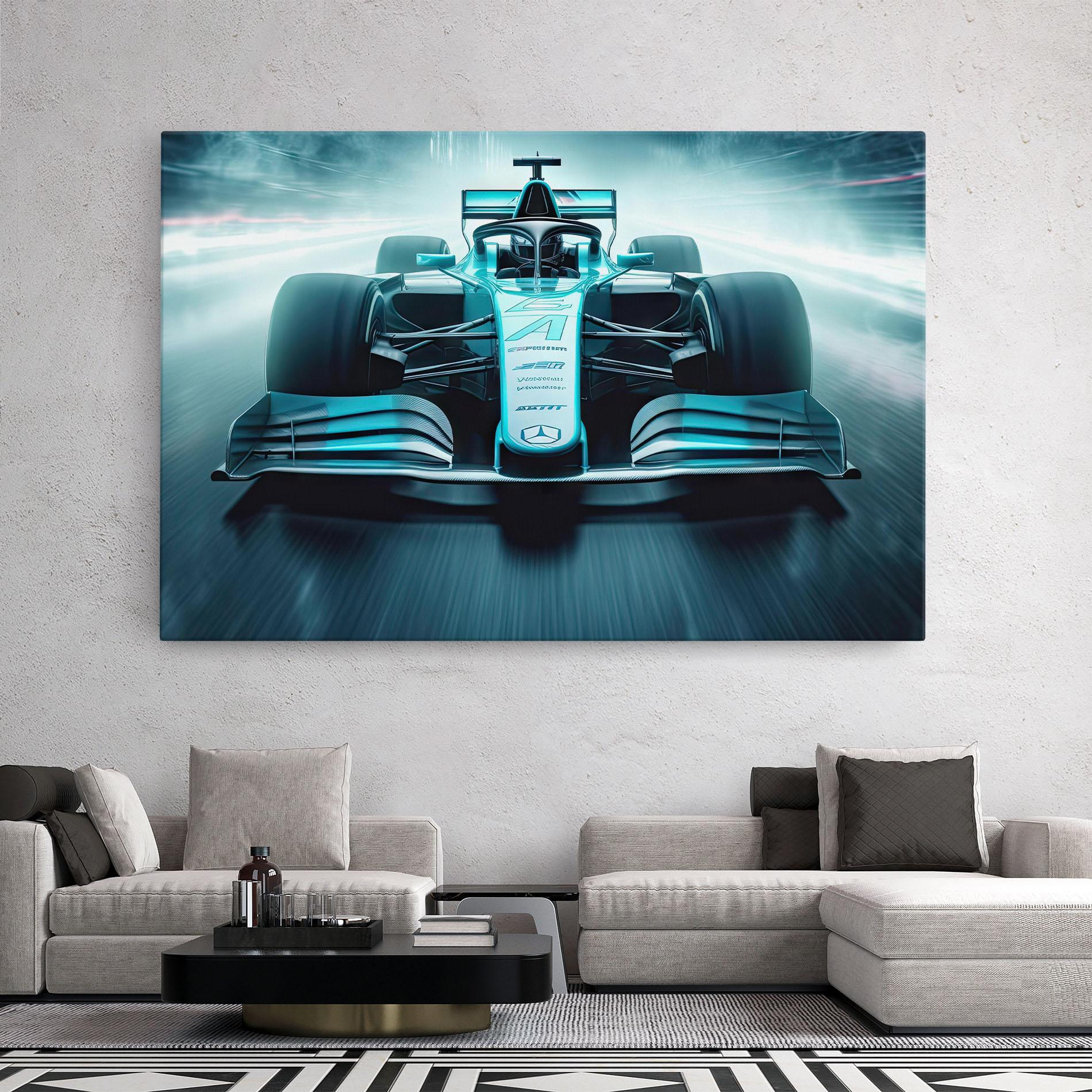 Leinwandbild F1 Smoke Cars mockup 2