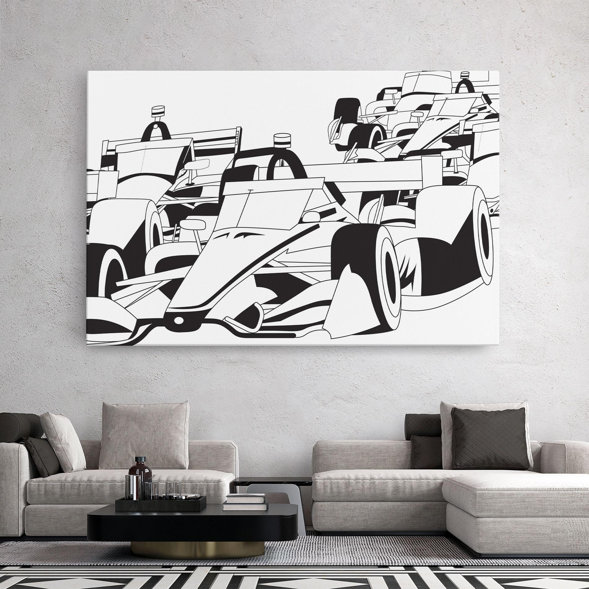 Leinwandbild Grand Prix Cars mockup 2