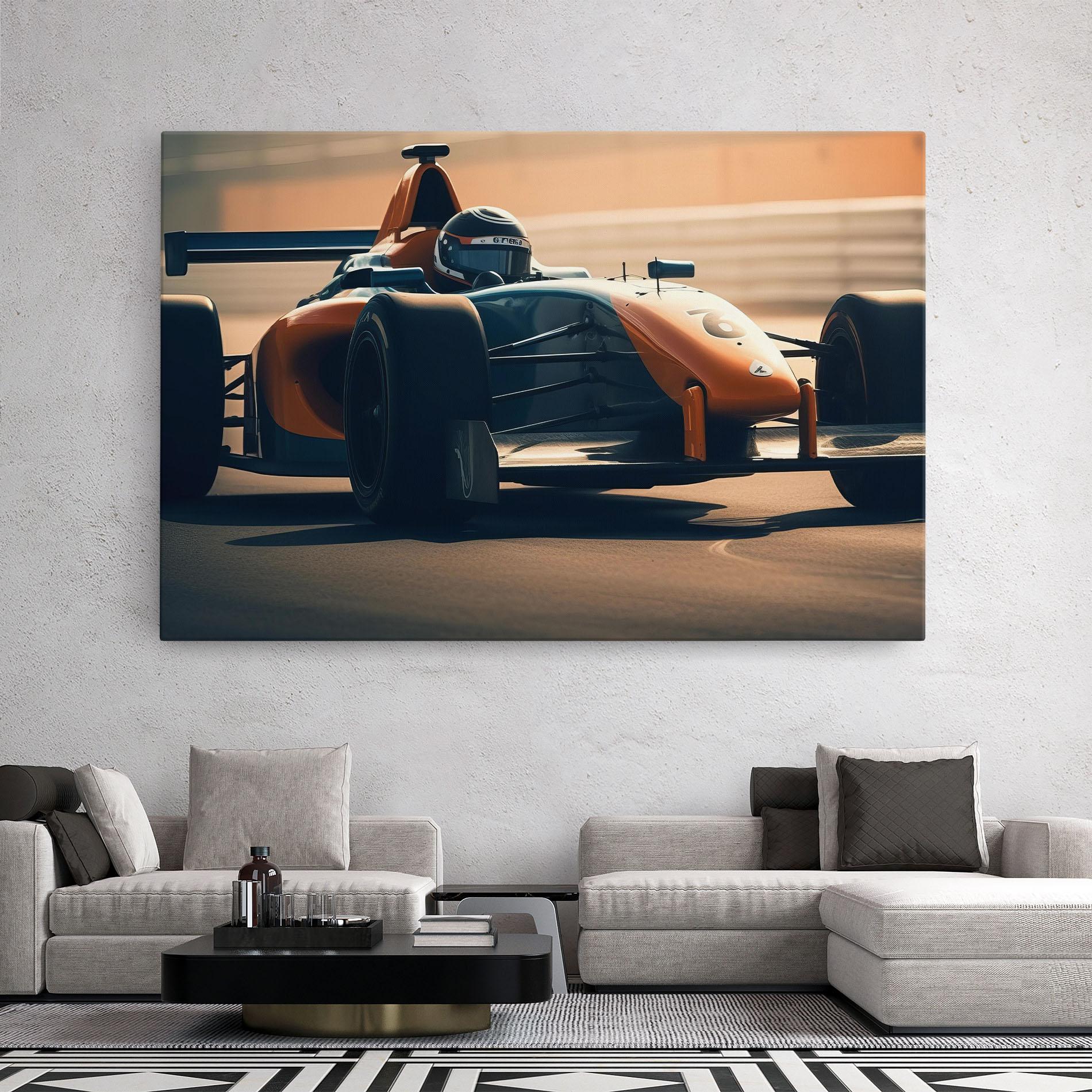 Leinwandbild Orange Black F1 mockup 2
