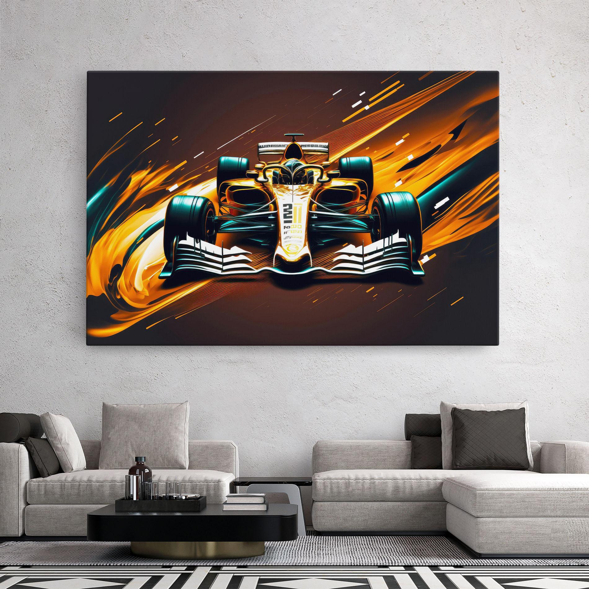 Leinwandbild Orange Racing Car mockup 2