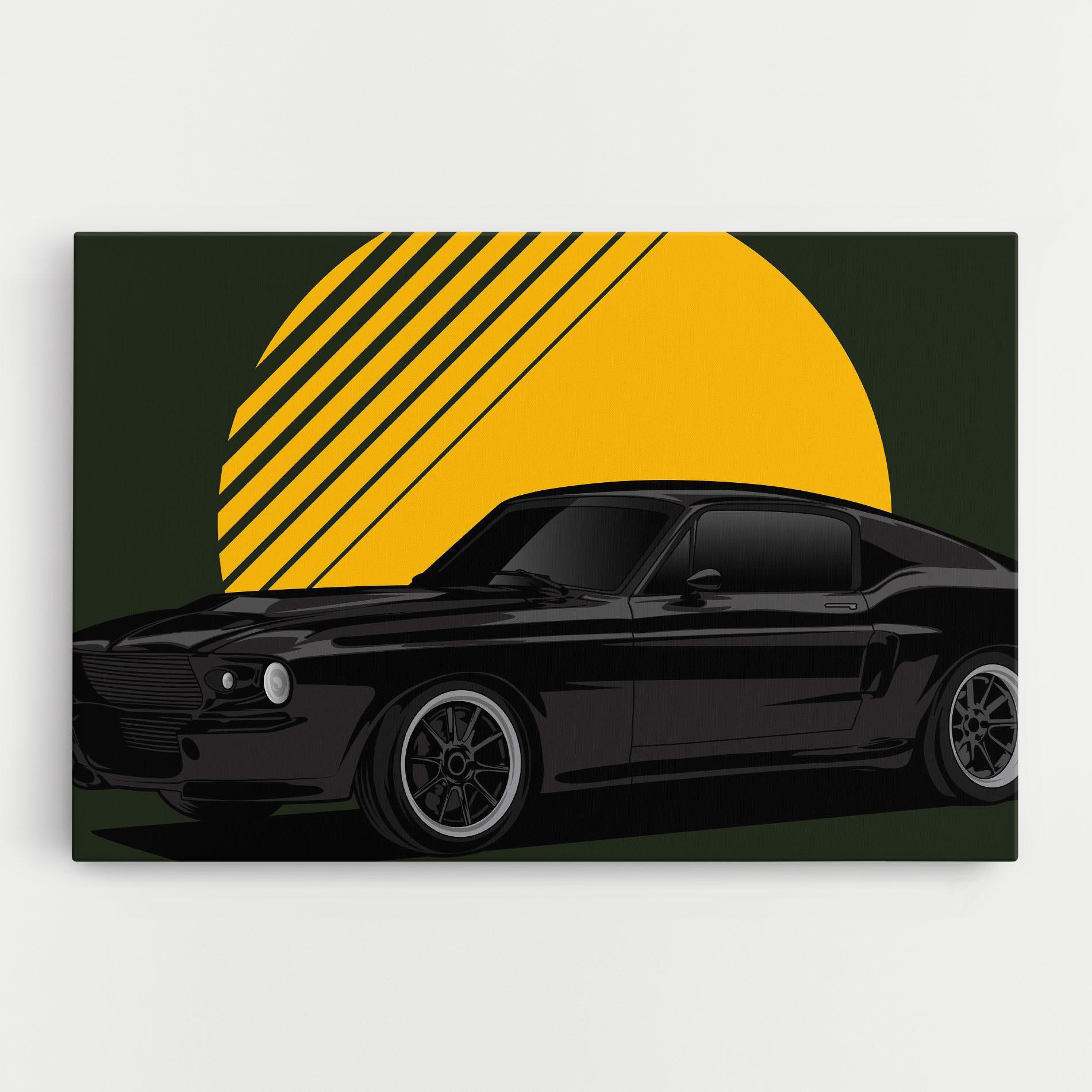 Leinwandbild Black Car Sun mockup 0