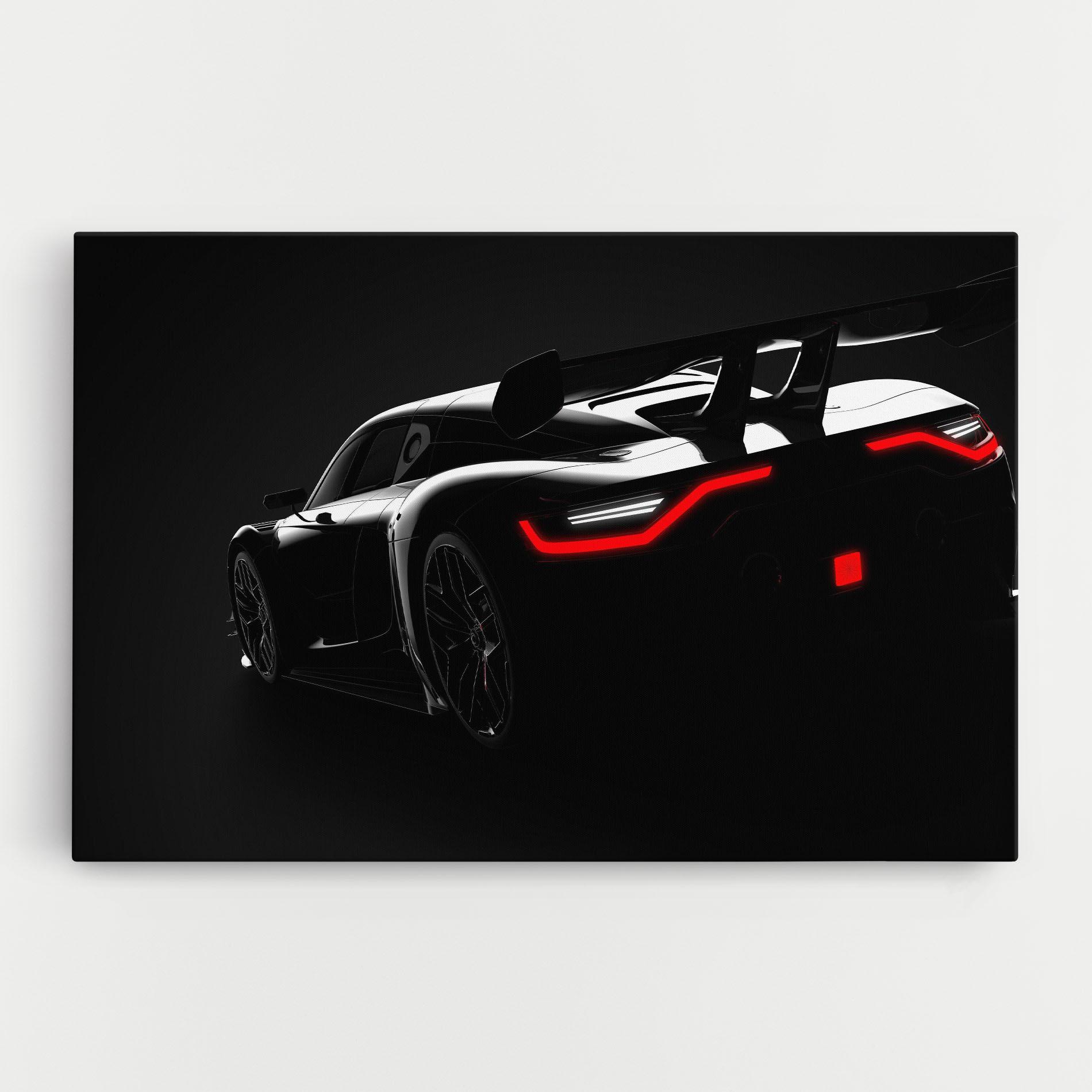 Leinwandbild Black Hypercar Car mockup 0