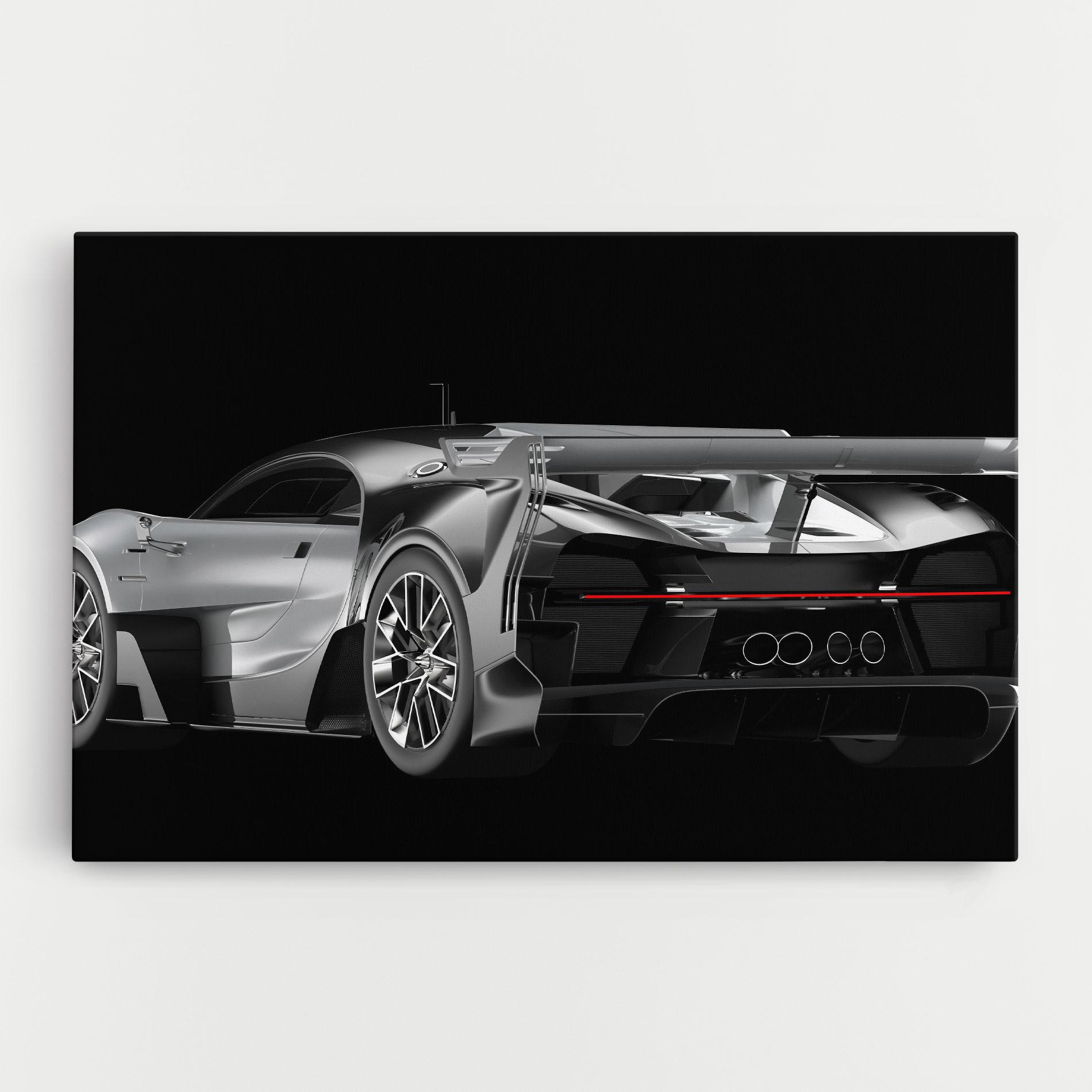 Leinwandbild Black Rear Hypercar mockup 0