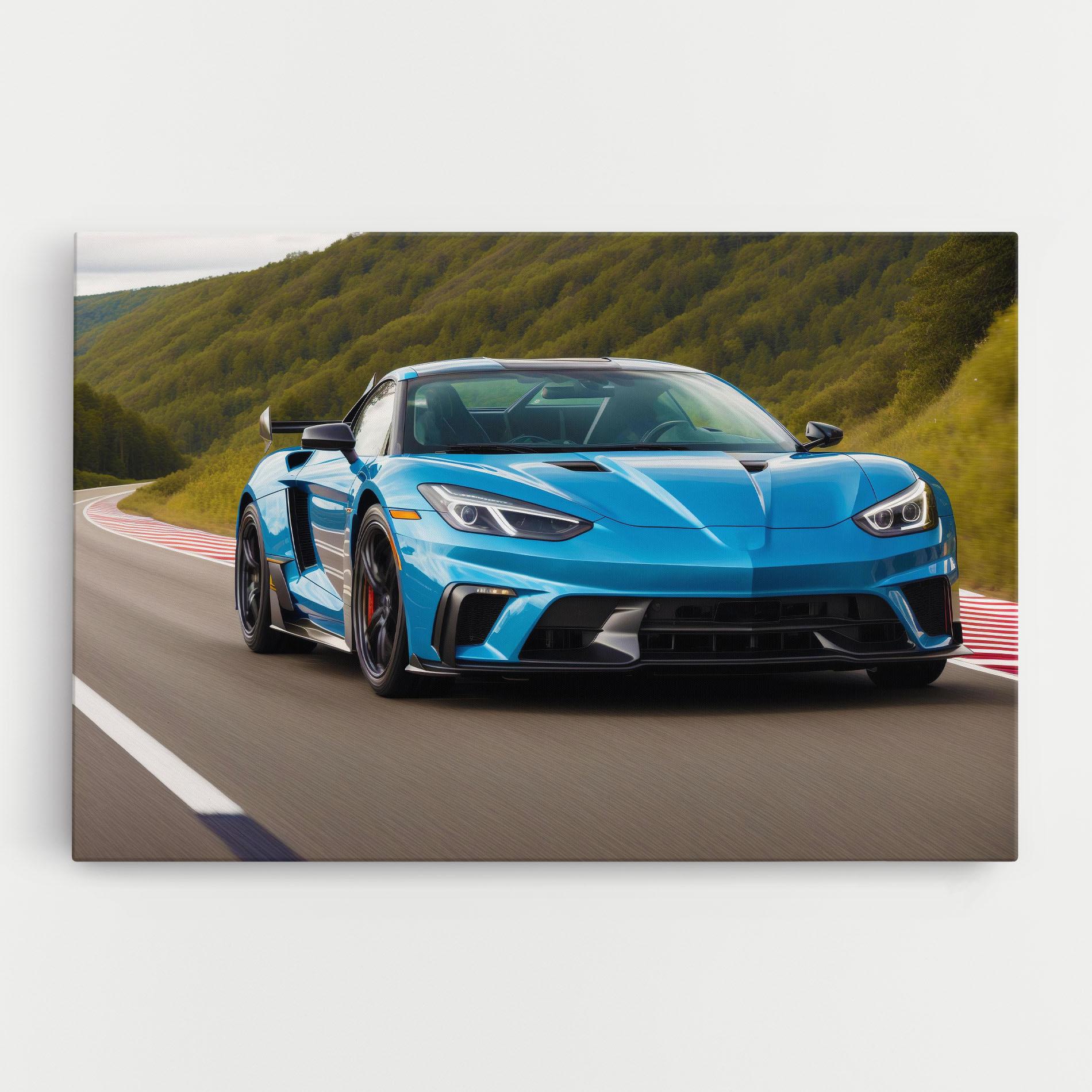 Leinwandbild Blue Sport Car mockup 0