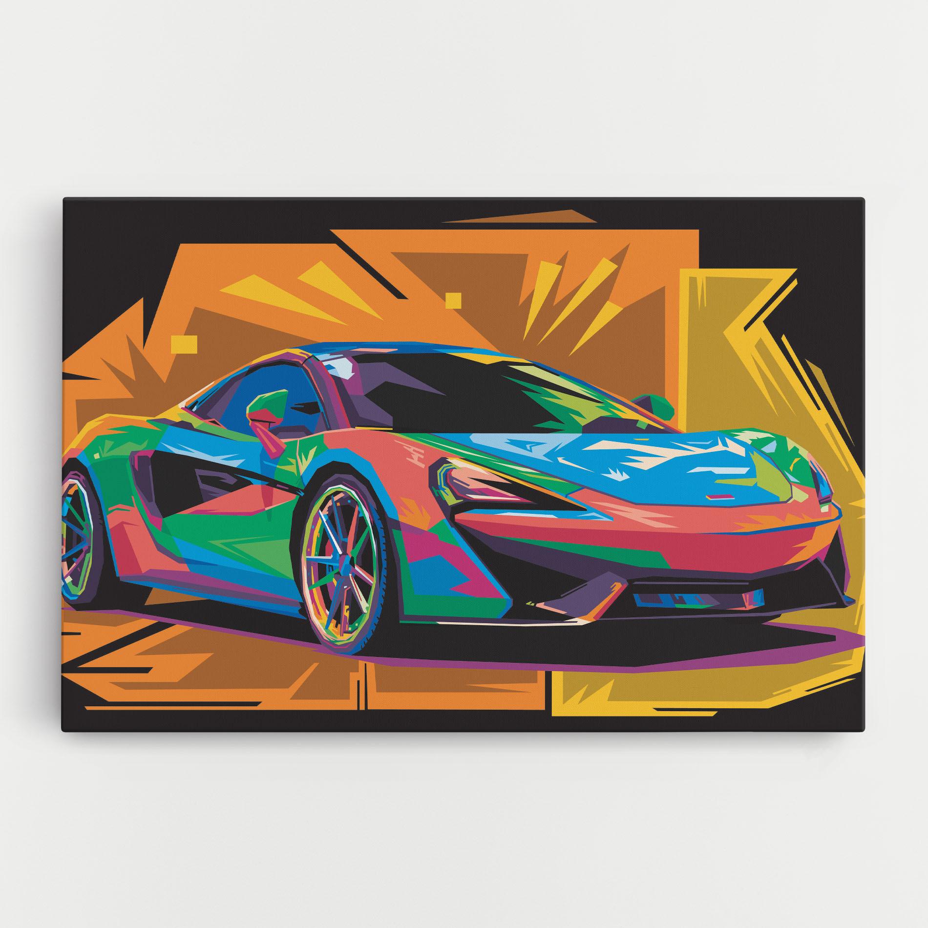 Leinwandbild Colorful Sport Car mockup 0