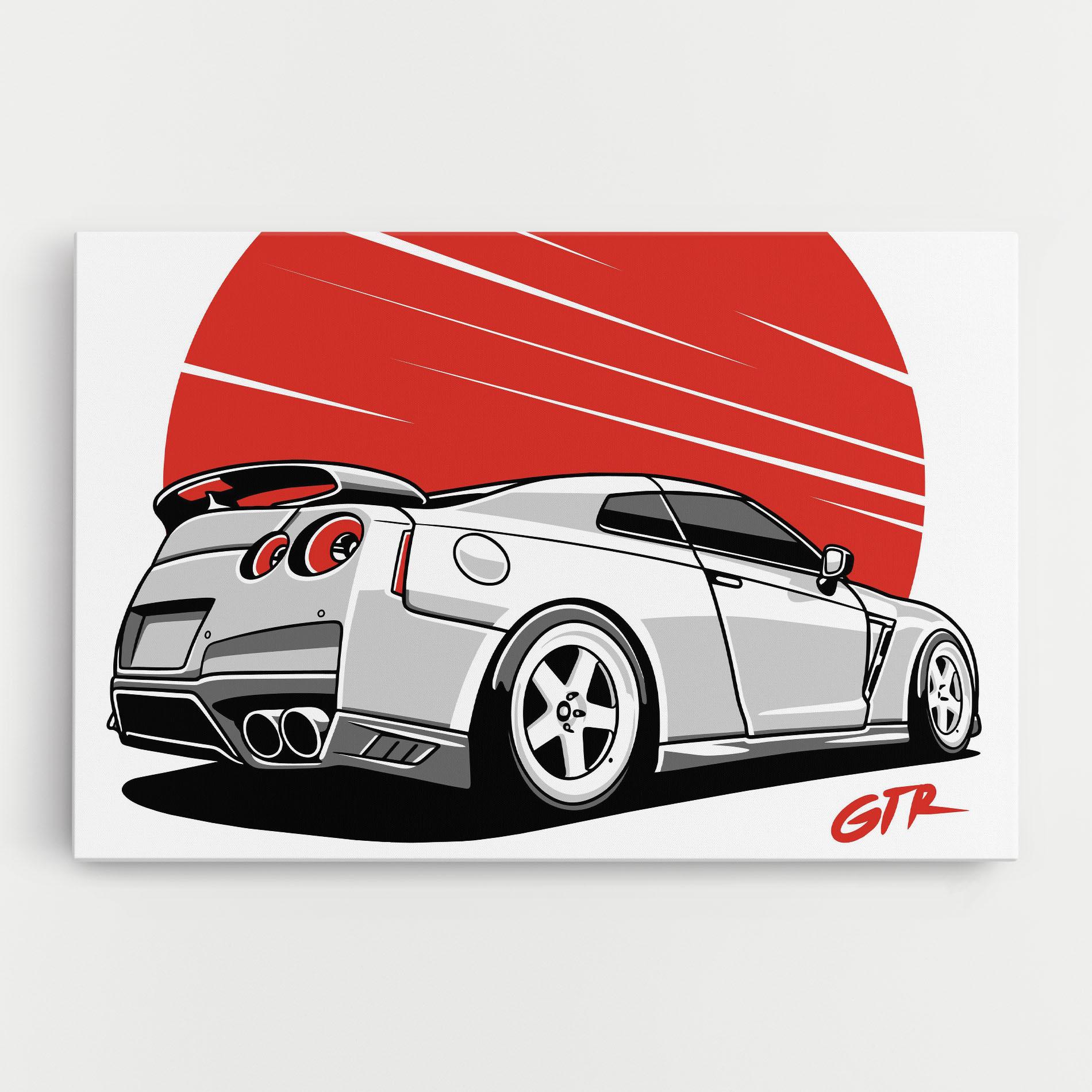 Leinwandbild Grey Gtr Car mockup 0