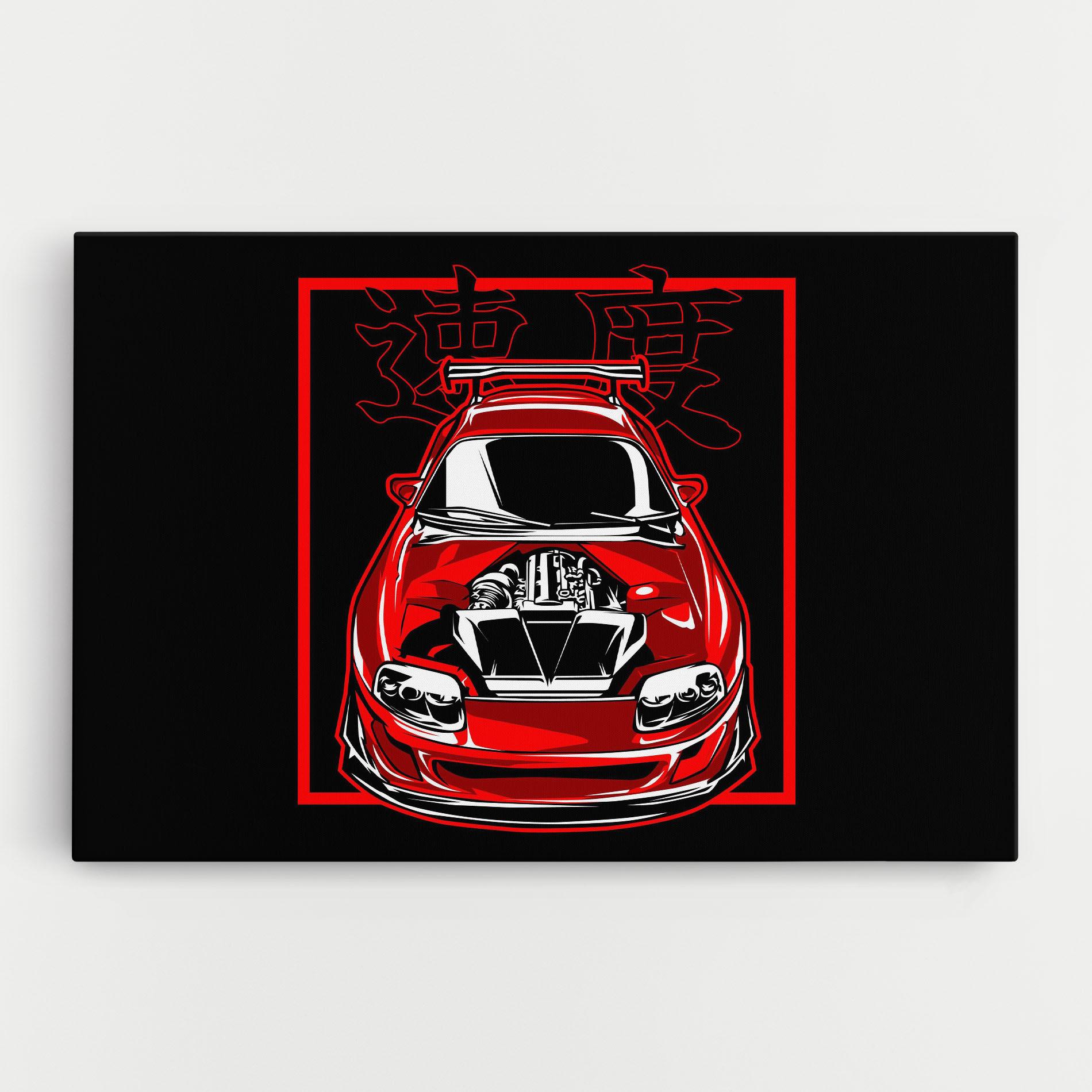 Leinwandbild Japanese Red Car mockup 0