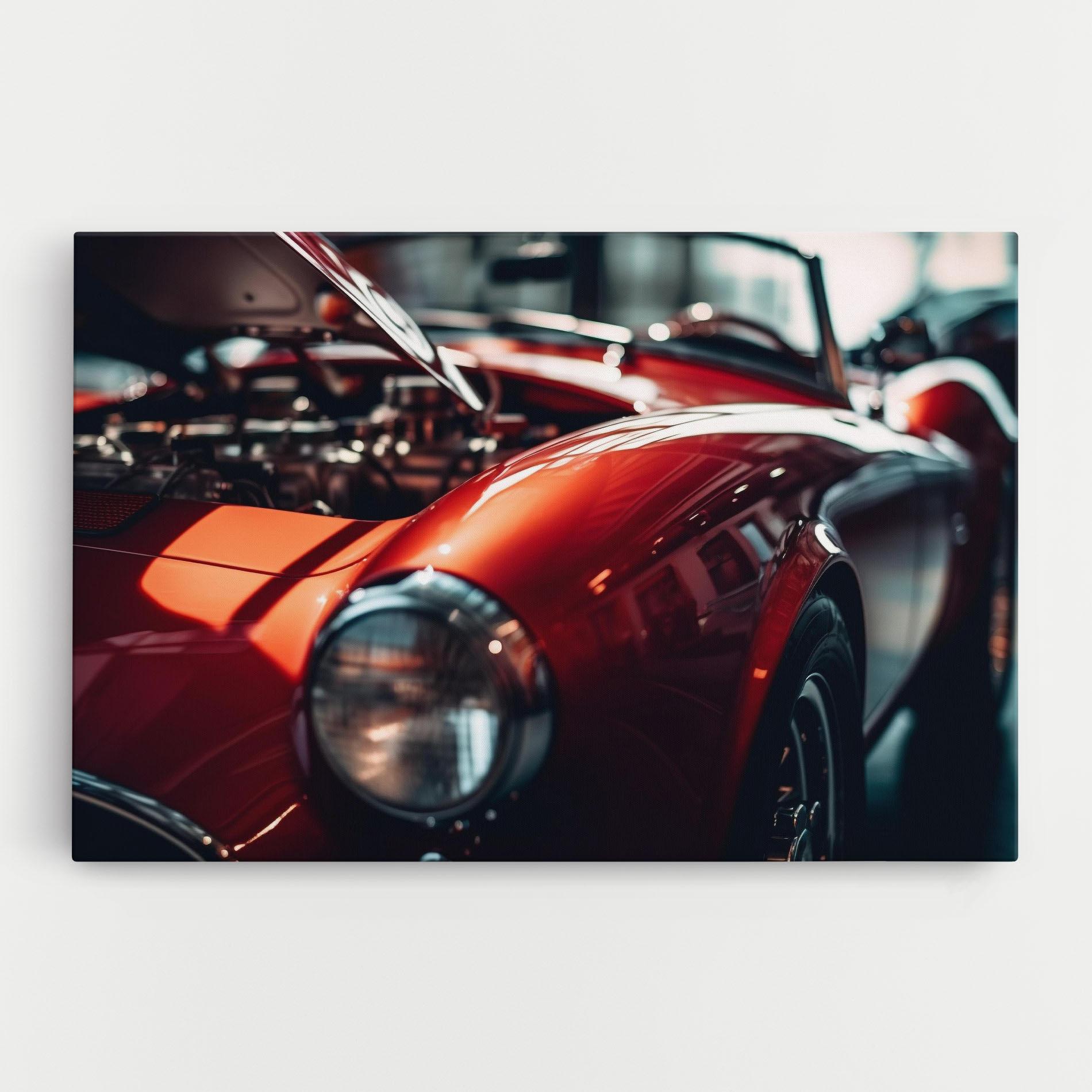 Leinwandbild Old Vintage Red Car mockup 0