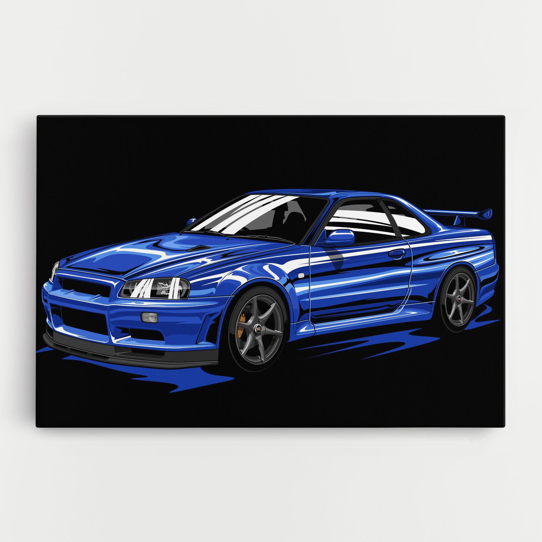 Leinwandbild Sport Blue Car mockup 0