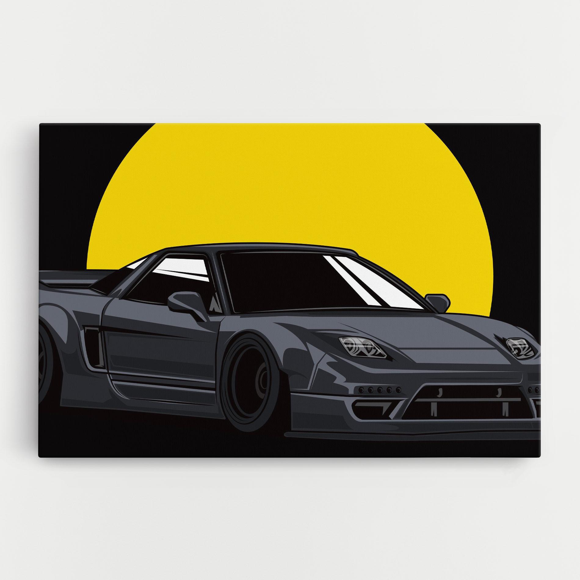 Leinwandbild Yellow Sun Car mockup 0