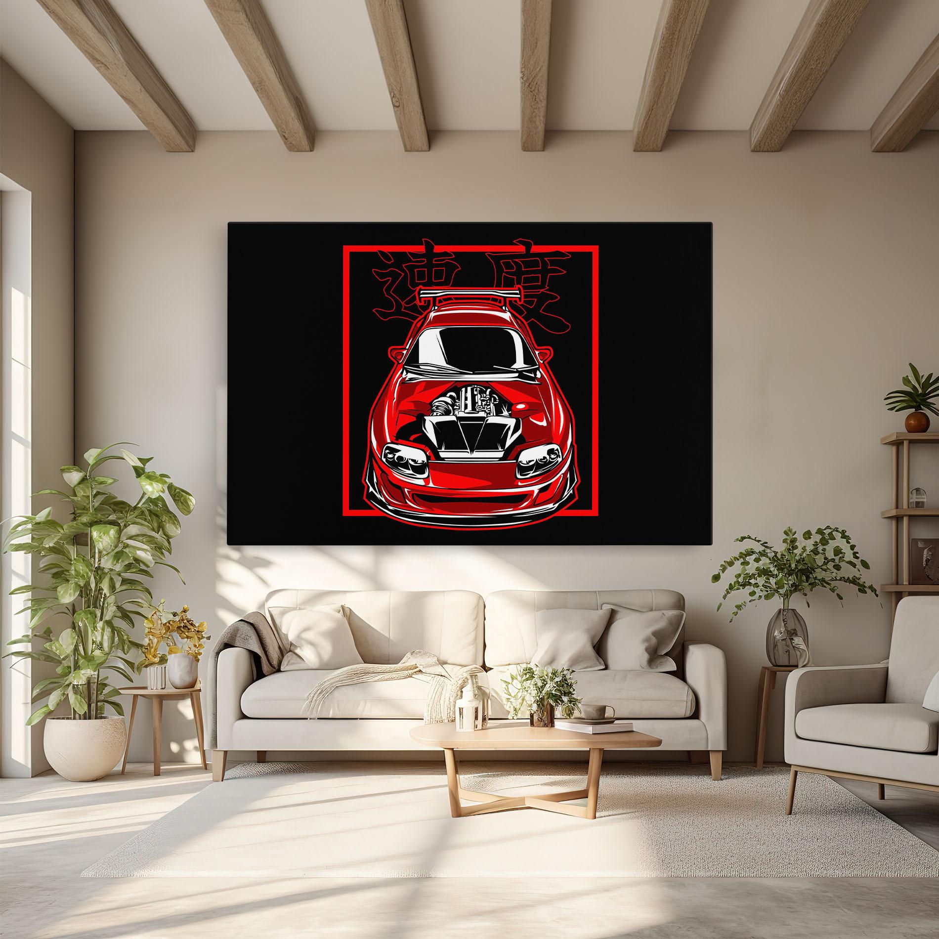 Leinwandbild Japanese Red Car mockup 6
