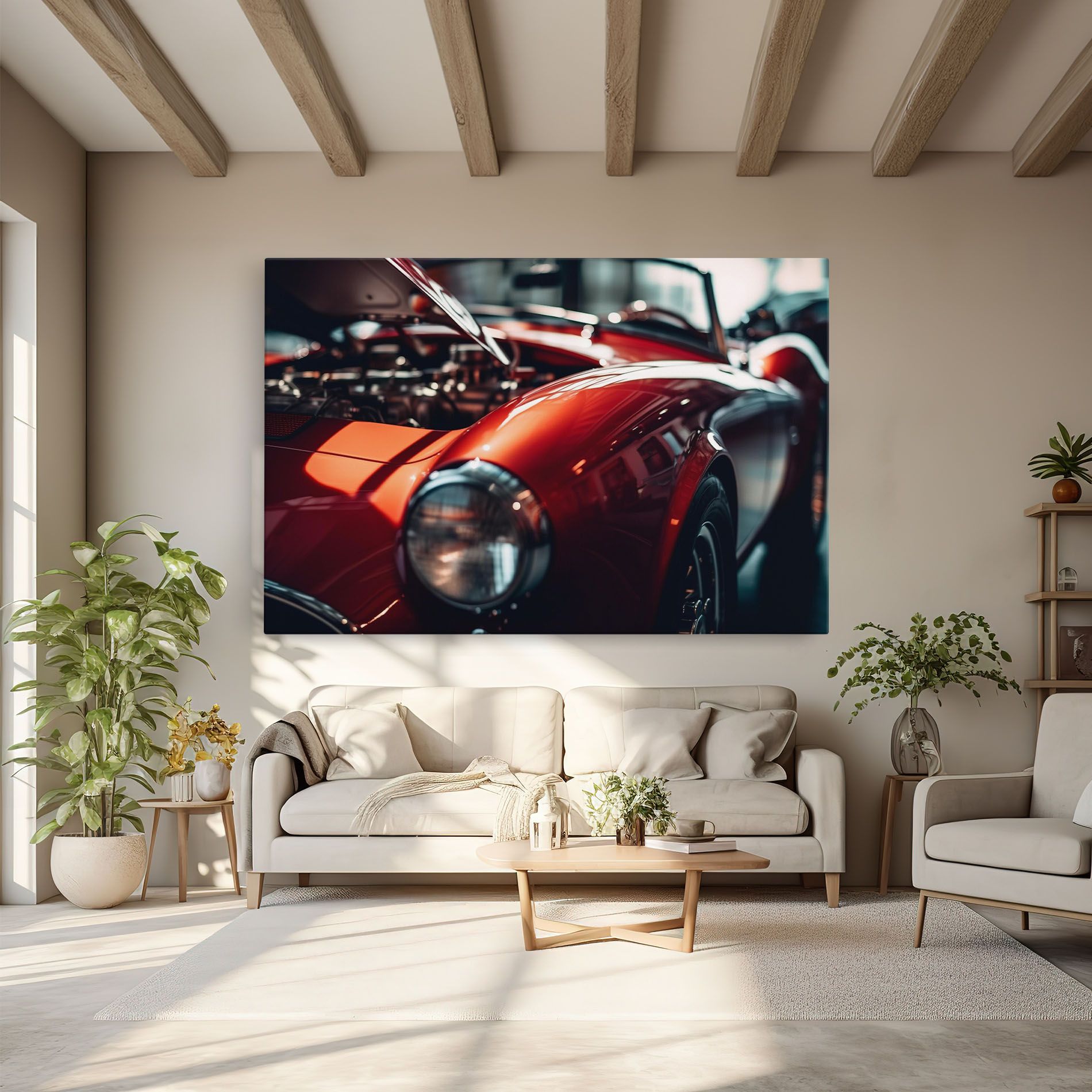 Old Vintage Red Car mockup 6