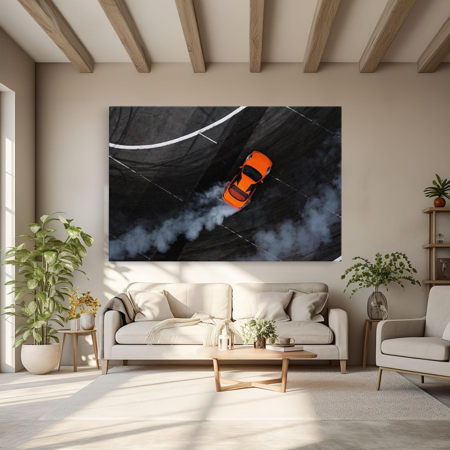Leinwandbild Orange Proche Drifting mockup 6