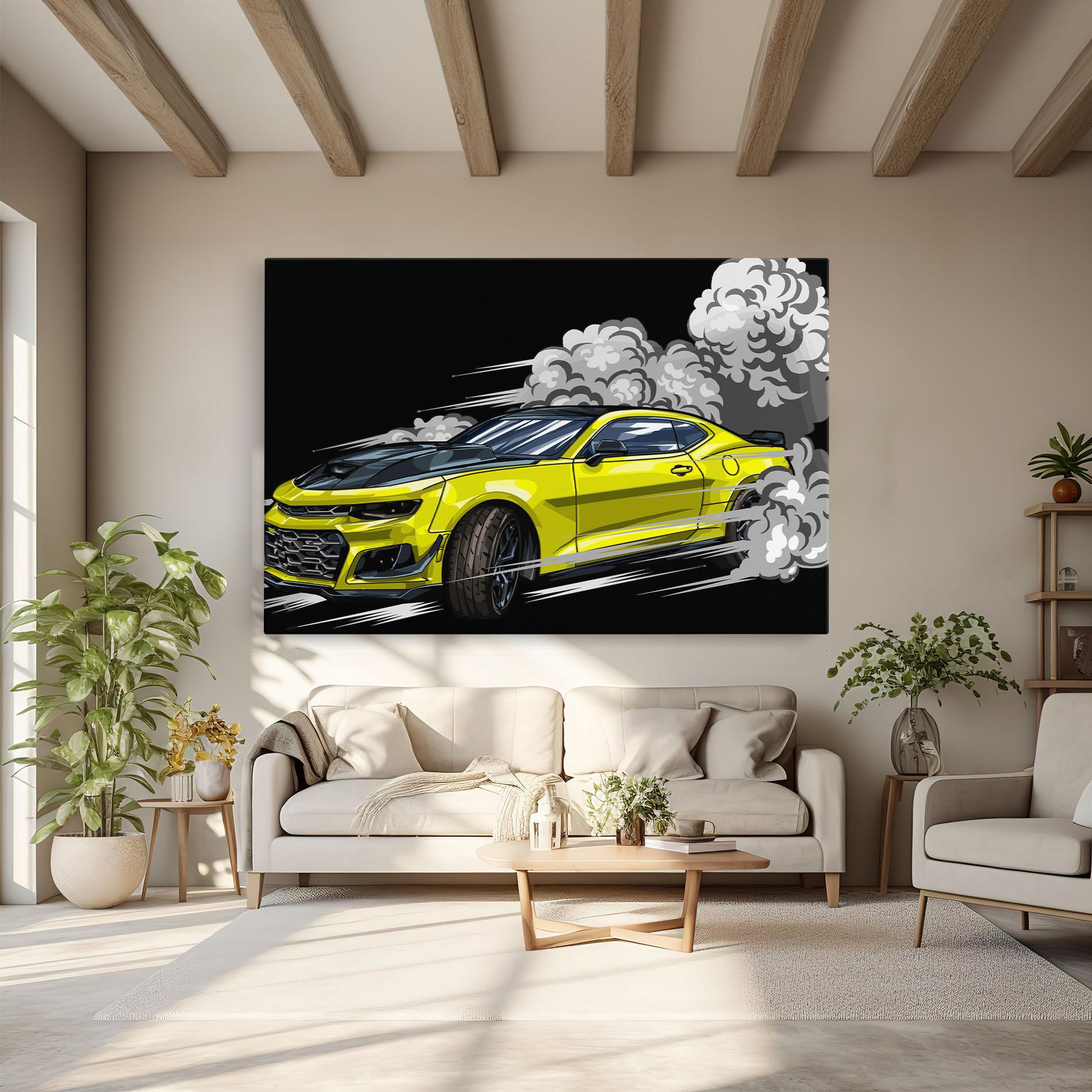 Leinwandbild Racing Car Smoke mockup 6