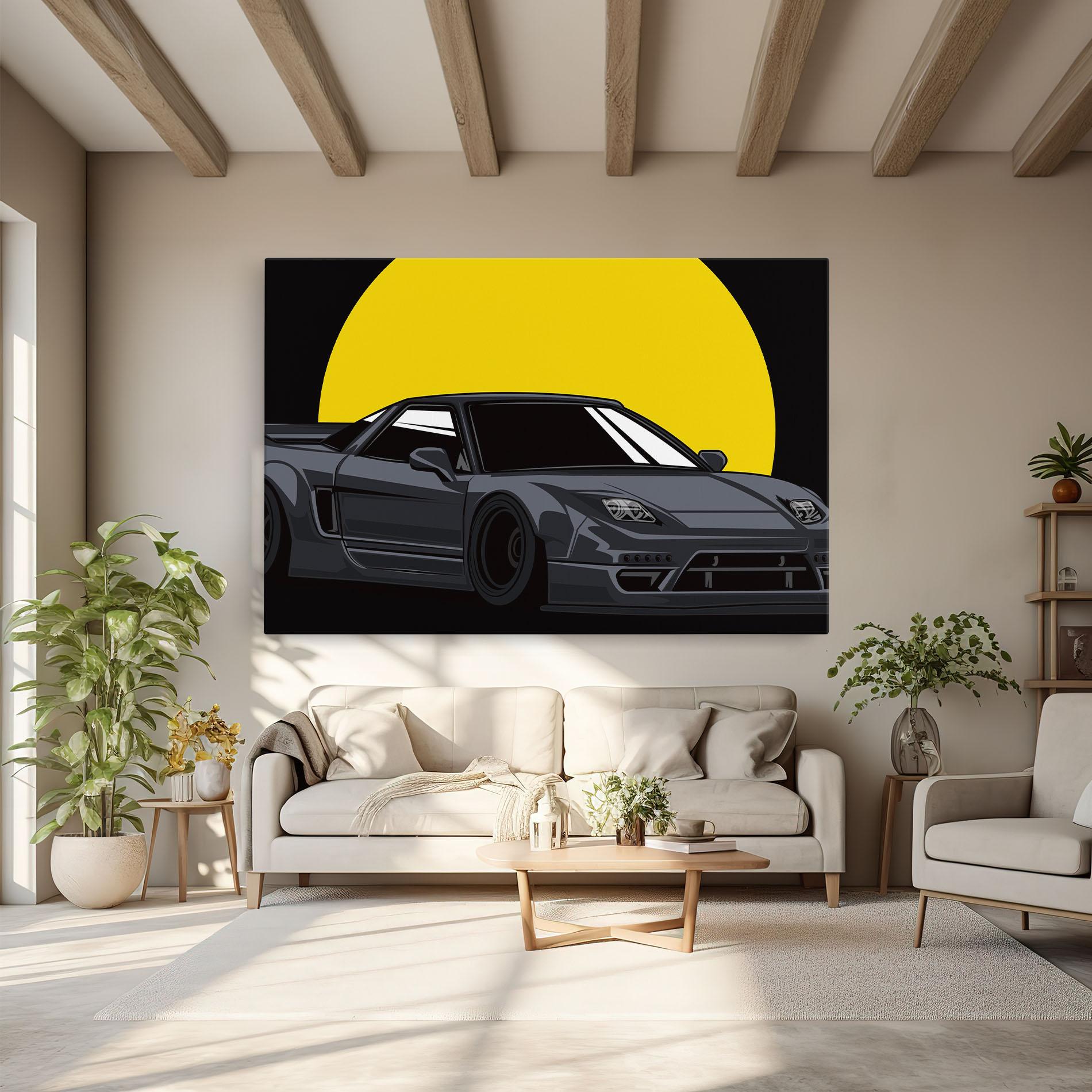 Leinwandbild Yellow Sun Car mockup 6