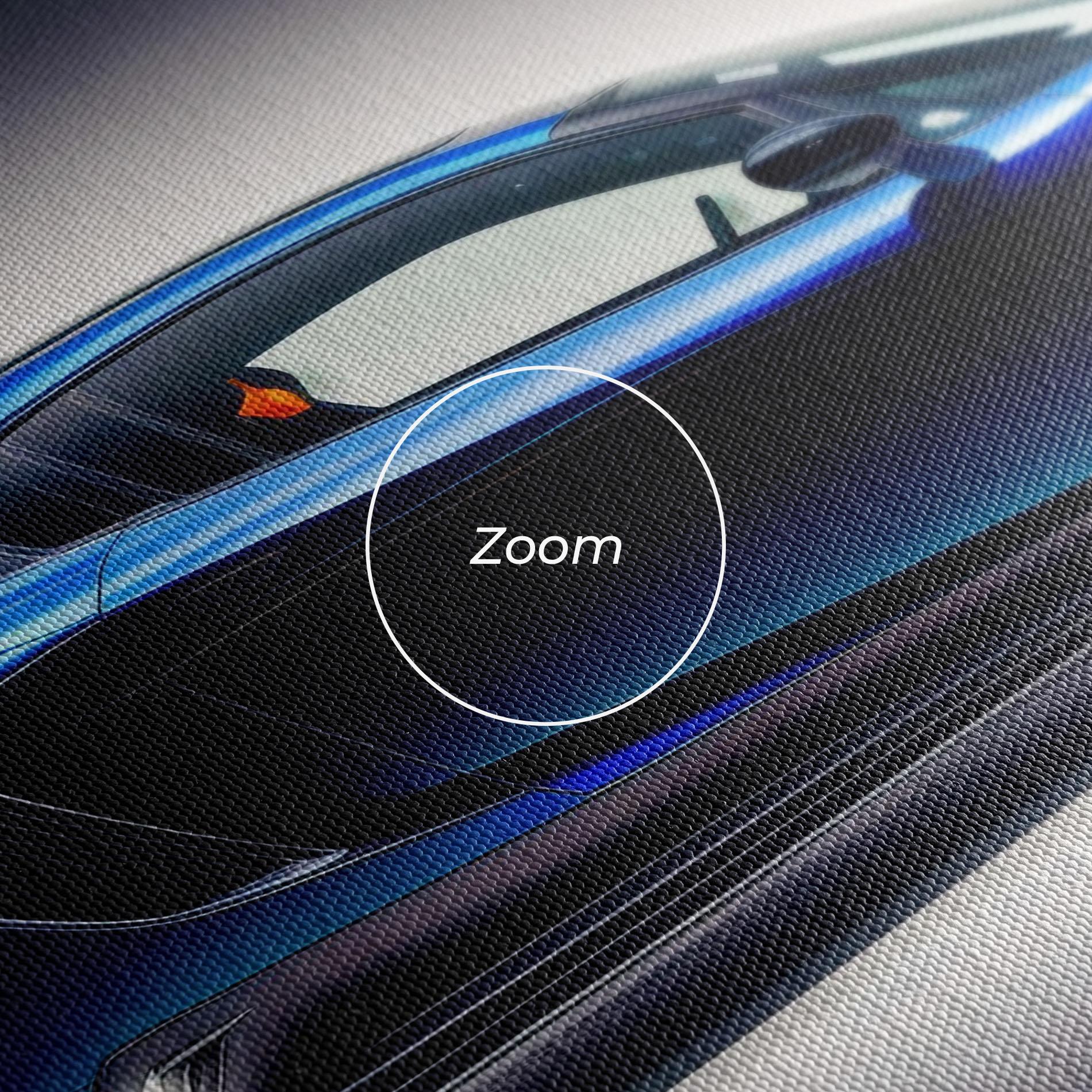 Leinwandbild Blue Hypercar Side mockup 3