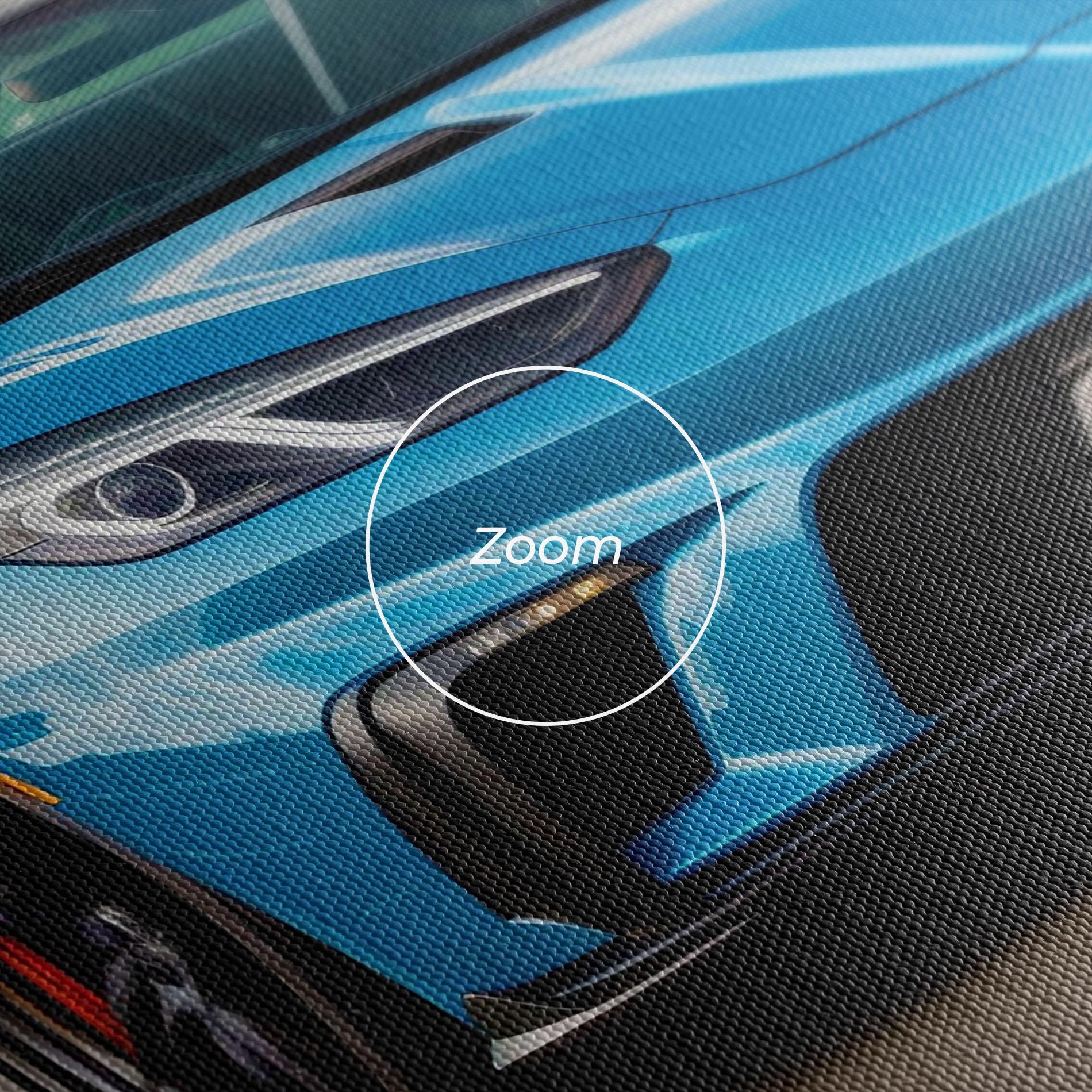 Leinwandbild Blue Sport Car mockup 3