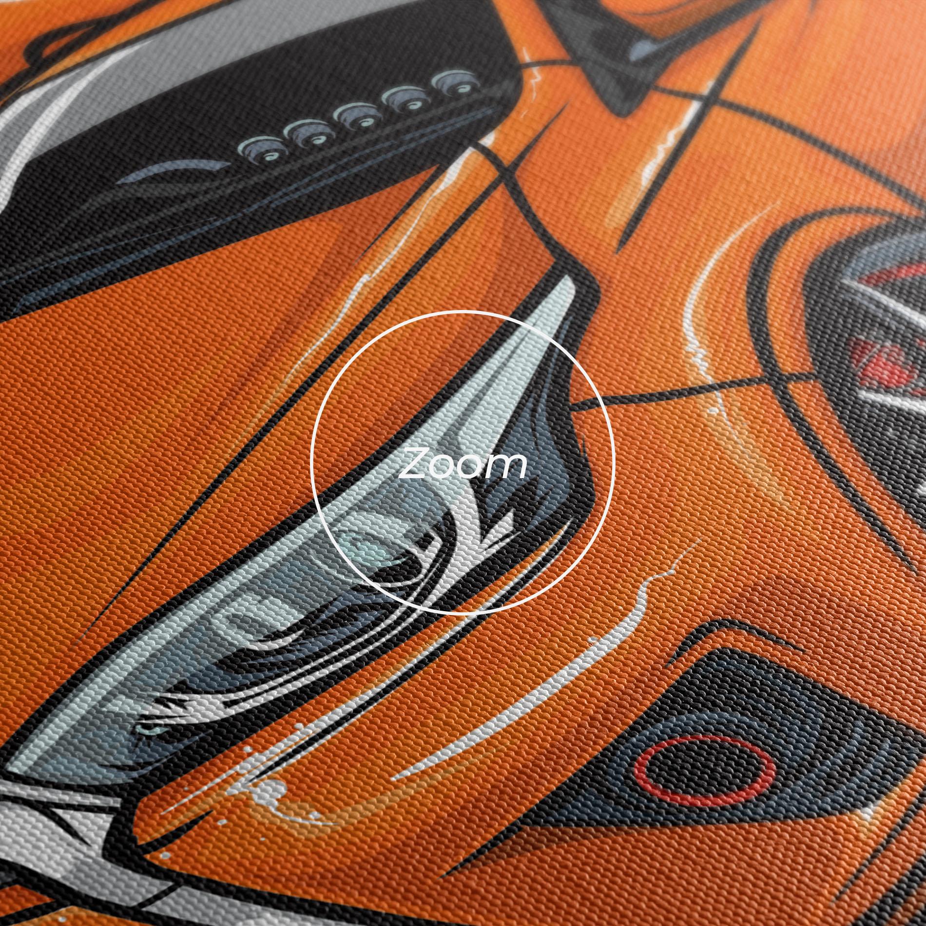 Leinwandbild Racing Orange Car mockup 3