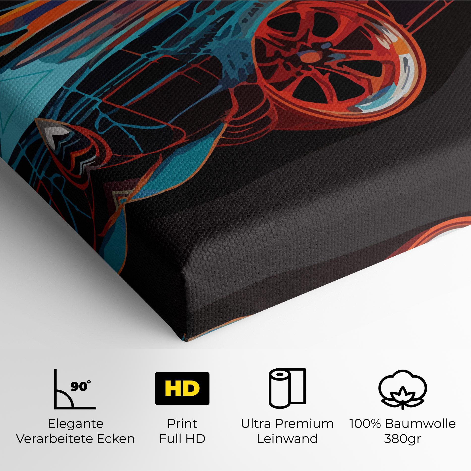 Leinwandbild Blue Orange Car mockup 4