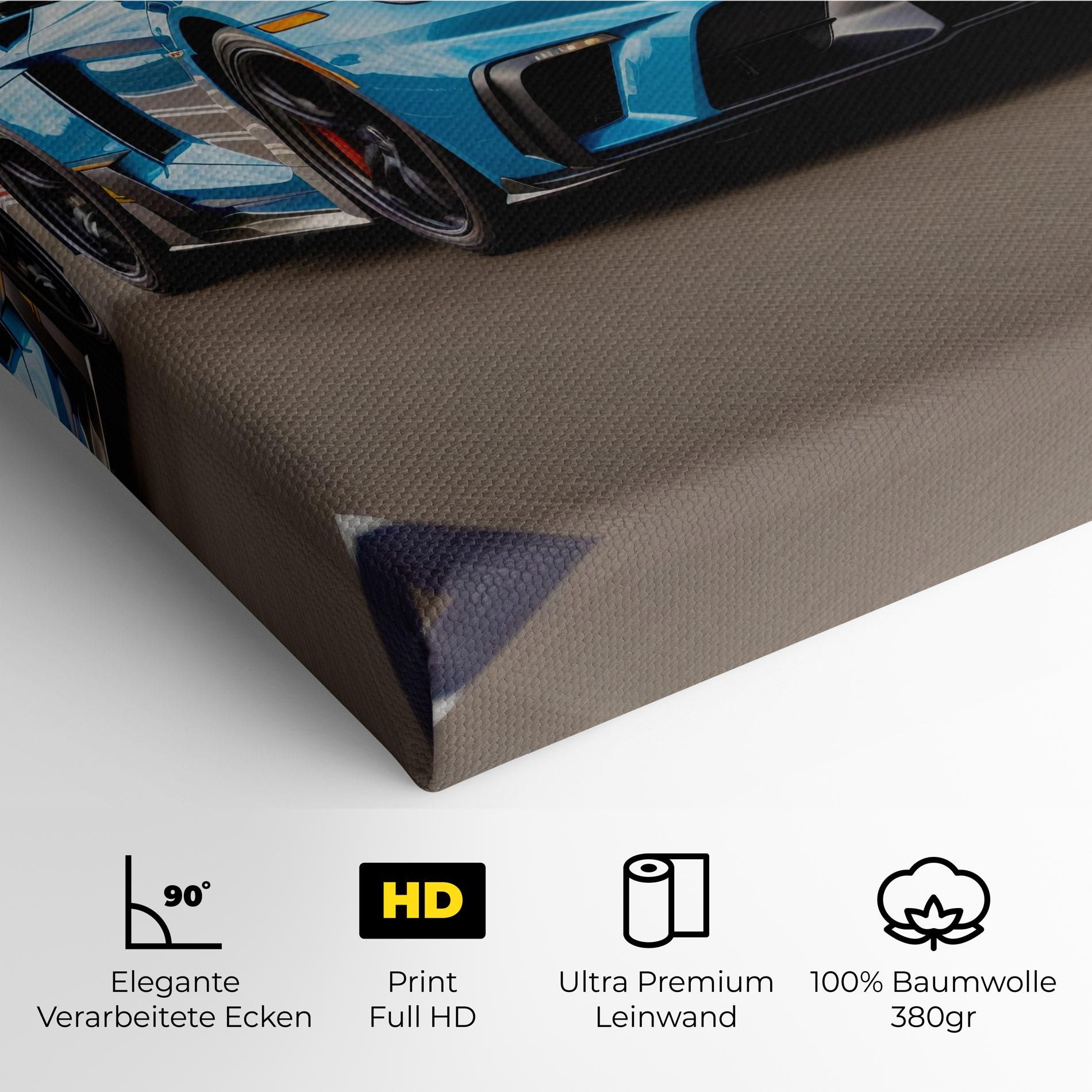 Blue Sport Car mockup 4