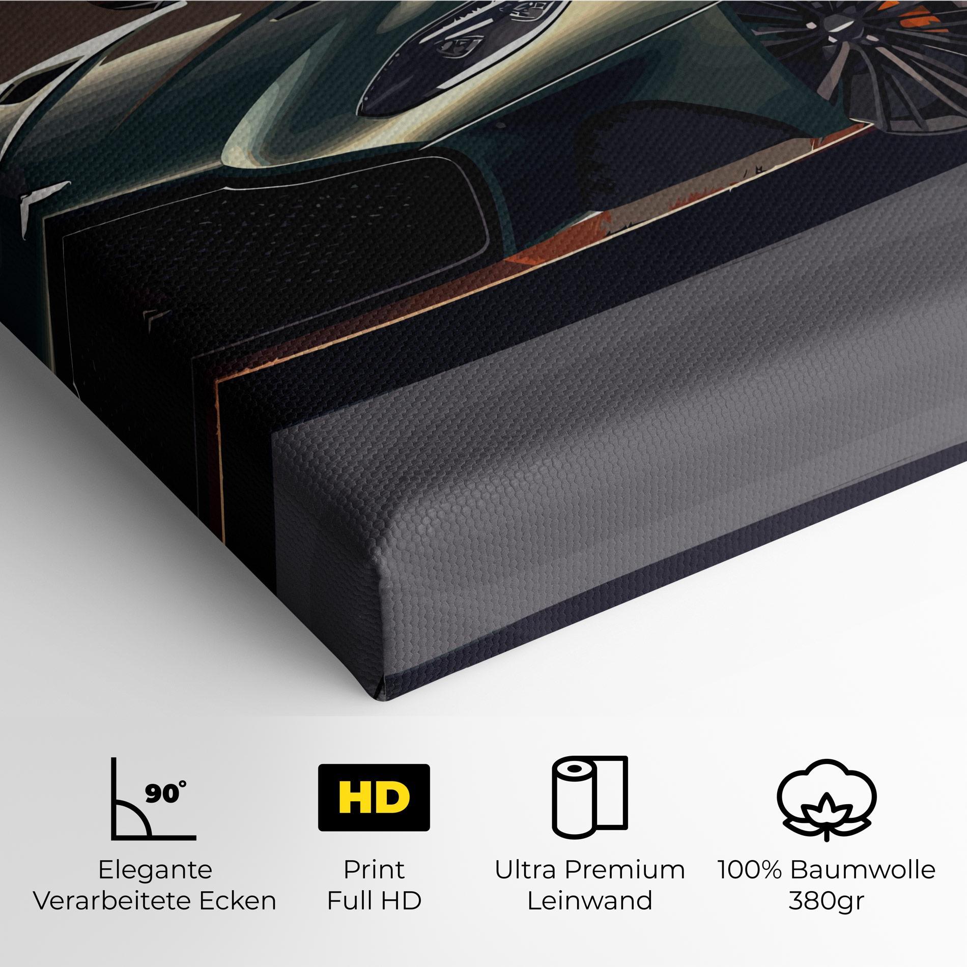 Leinwandbild Dark Green Car mockup 4