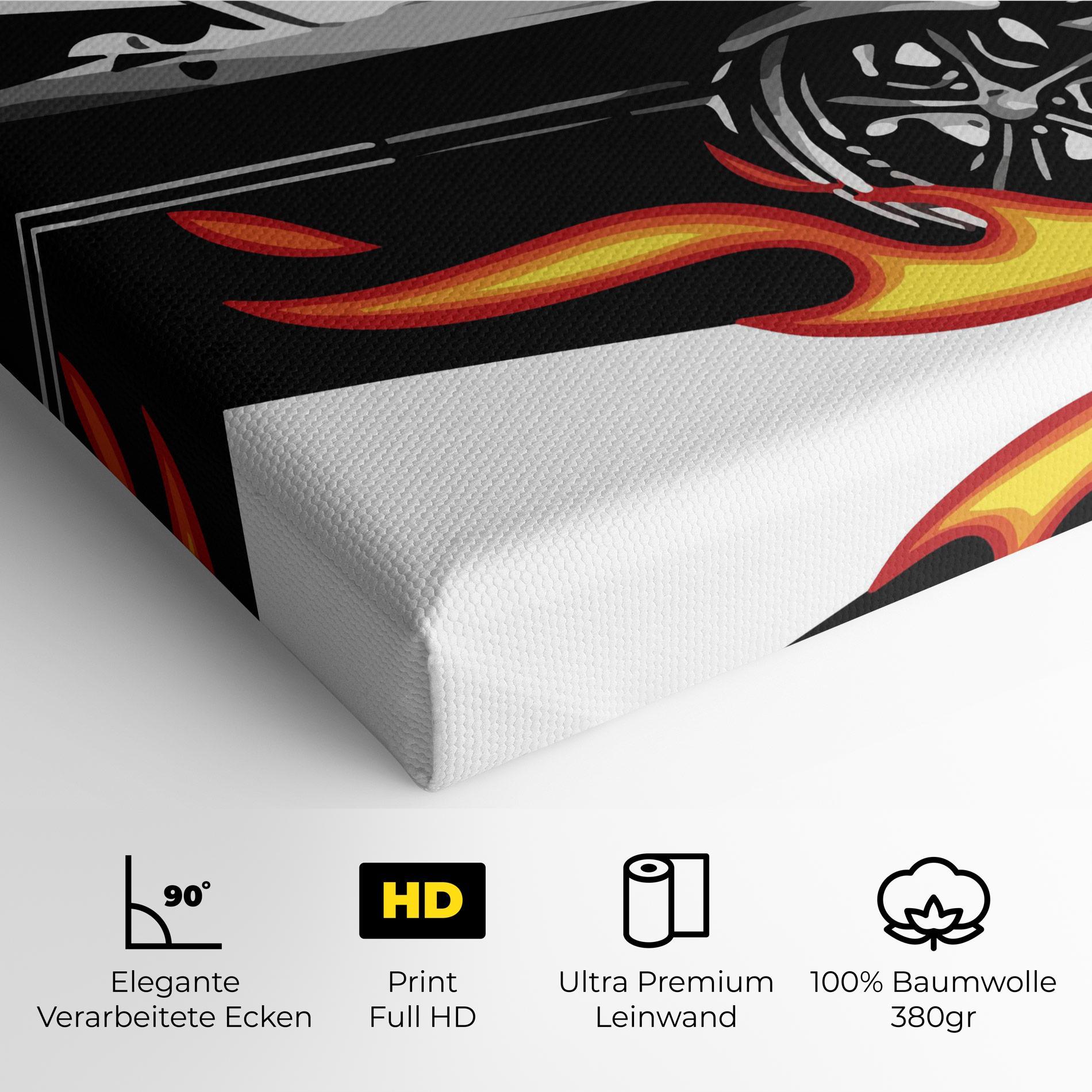 Leinwandbild Fire Black Car mockup 4