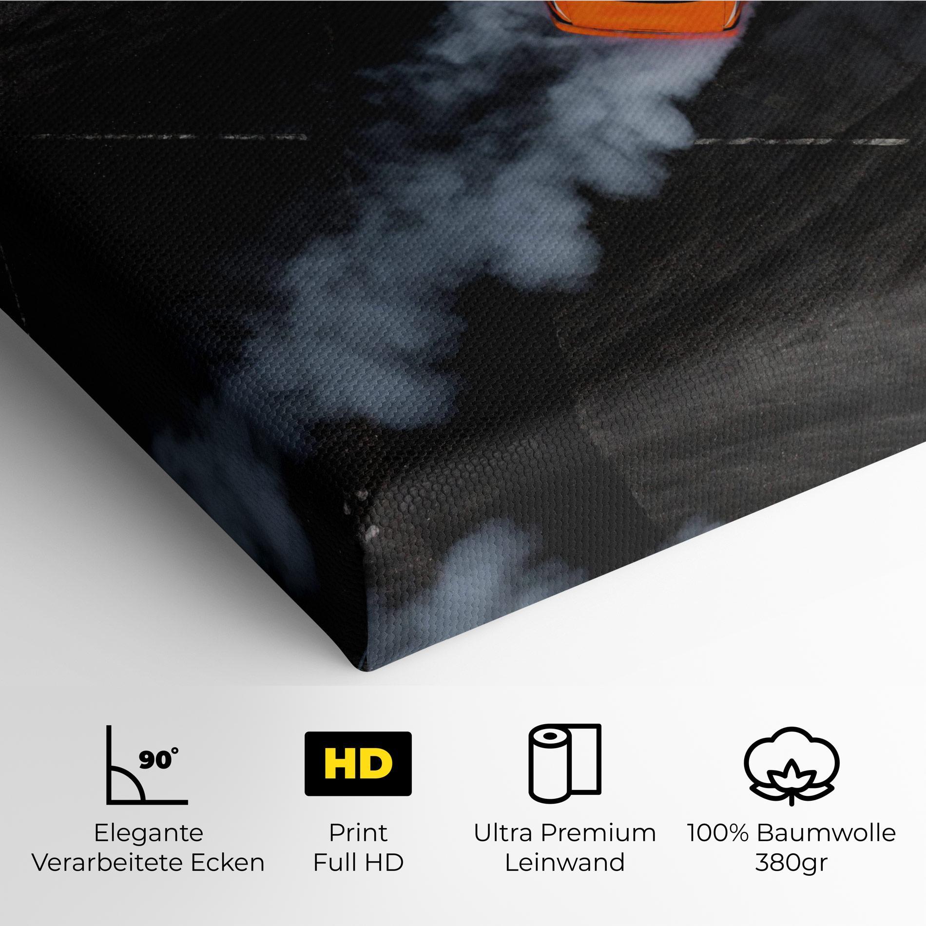Leinwandbild Orange Proche Drifting mockup 4