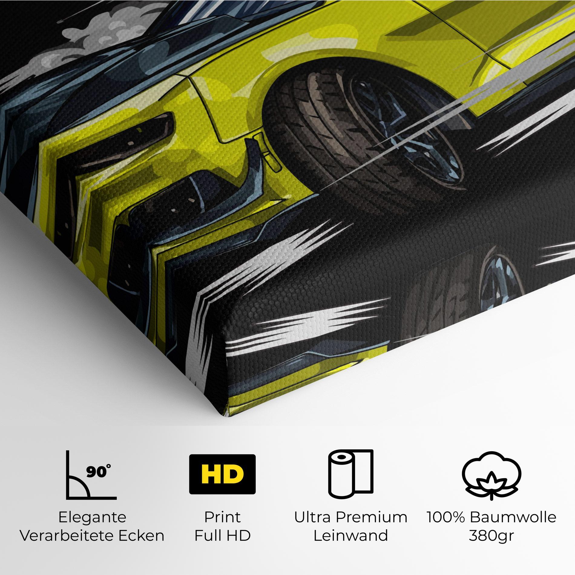 Leinwandbild Racing Car Smoke mockup 4