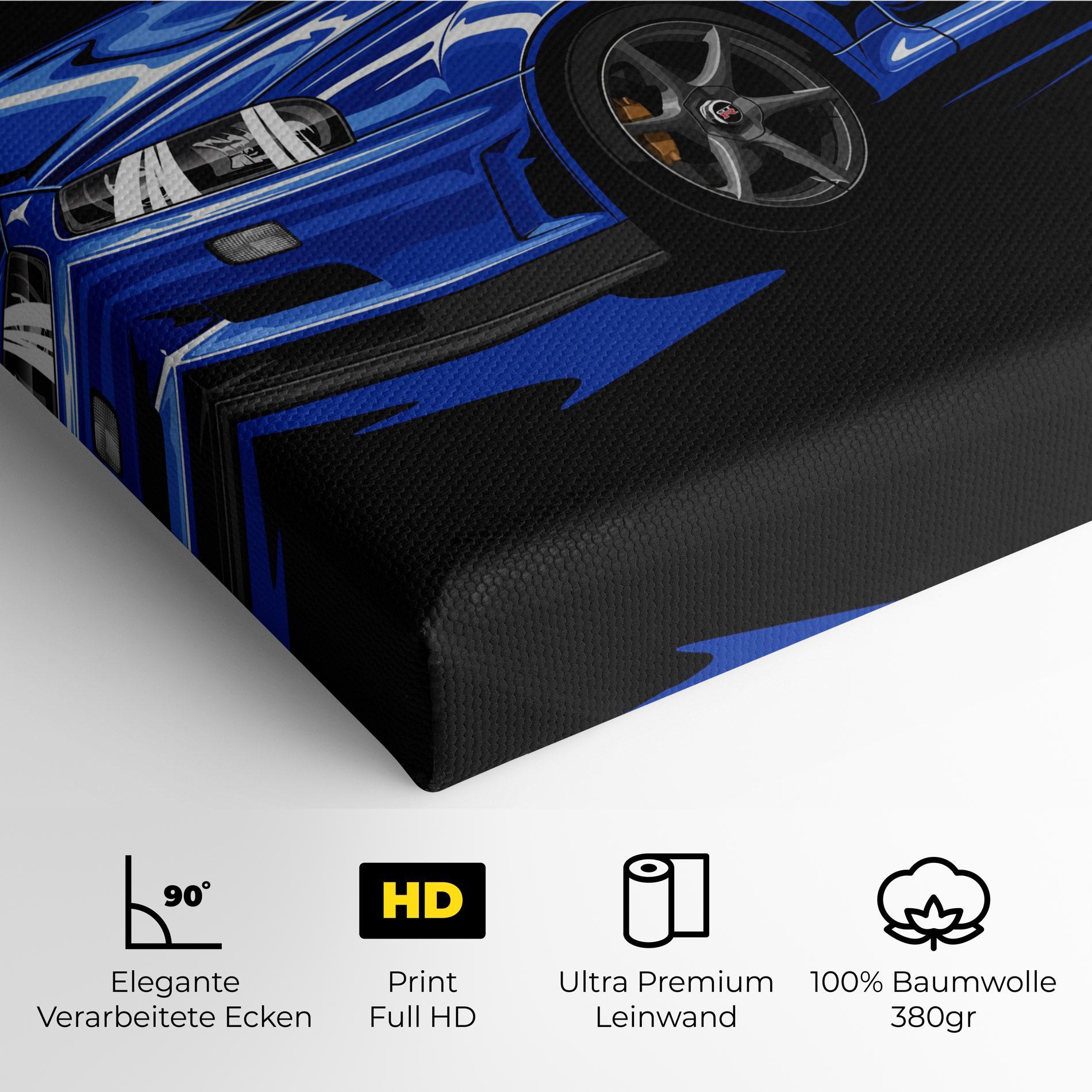 Leinwandbild Sport Blue Car mockup 4