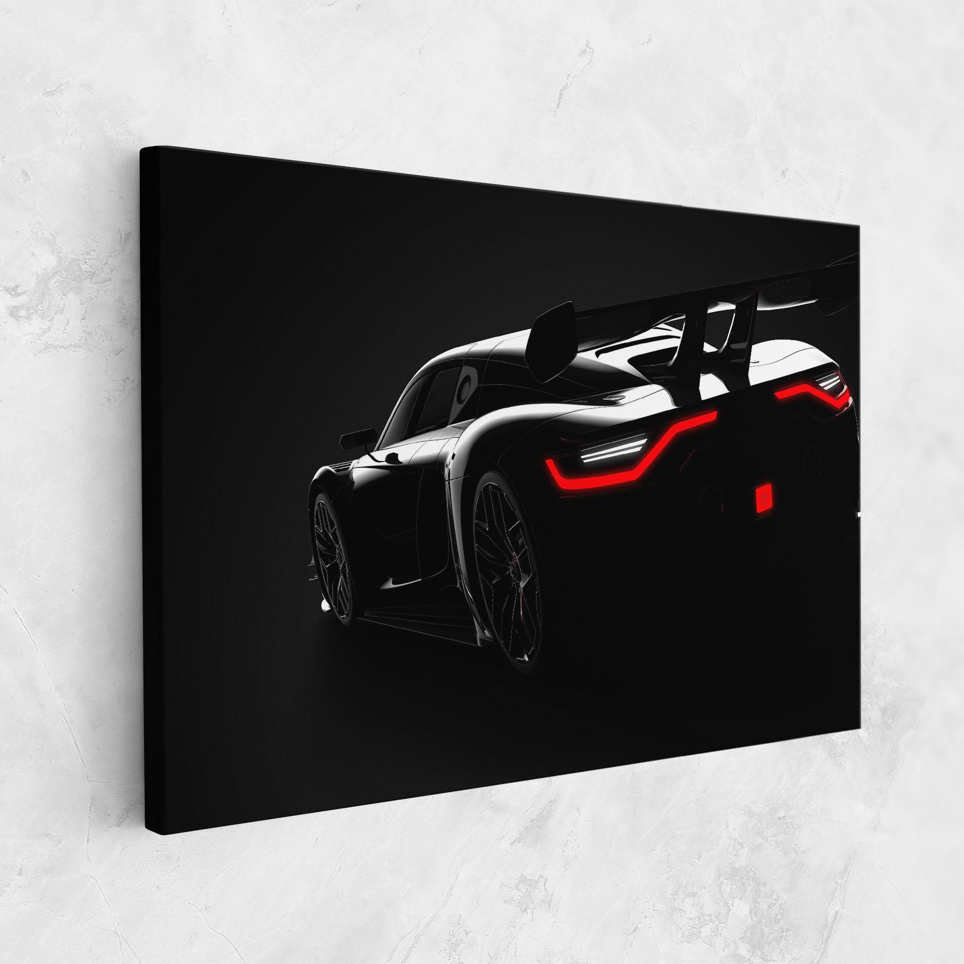 Leinwandbild Black Hypercar Car mockup 1