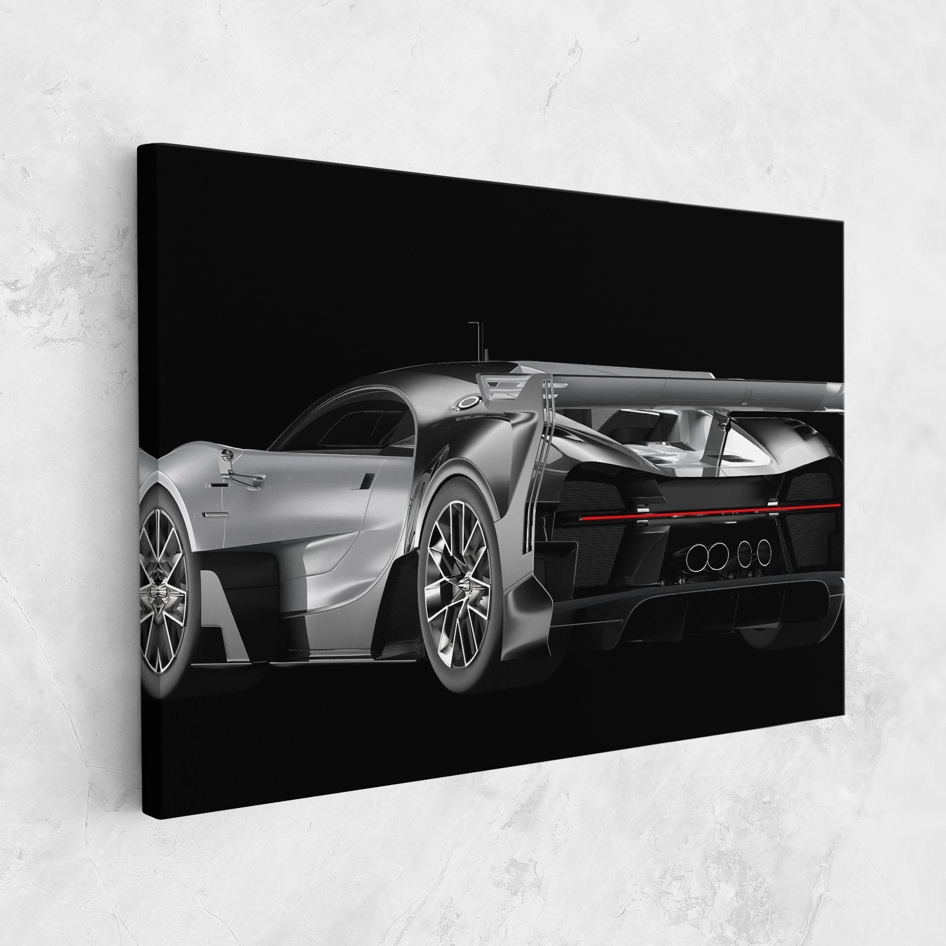 Leinwandbild Black Rear Hypercar mockup 1
