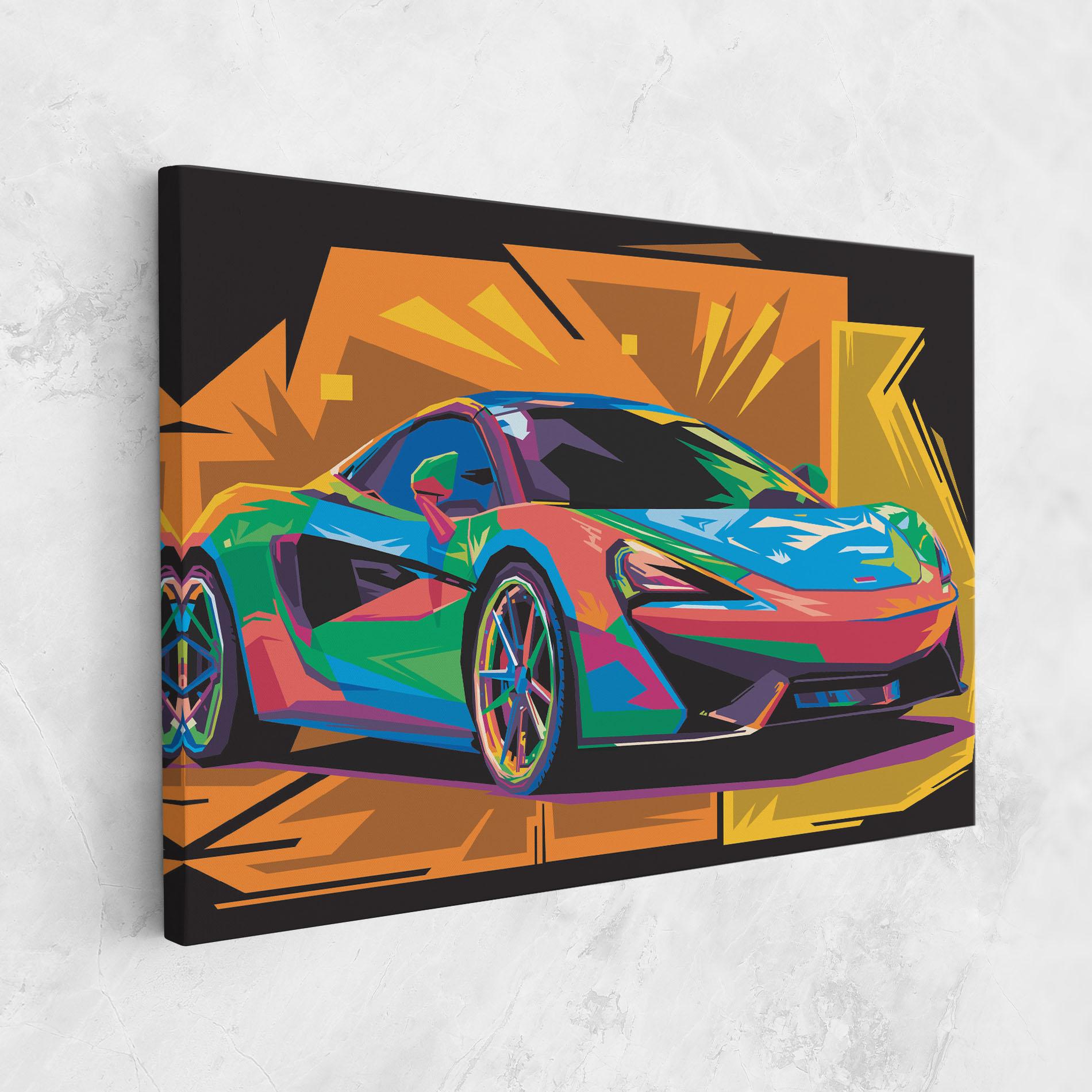 Leinwandbild Colorful Sport Car mockup 1