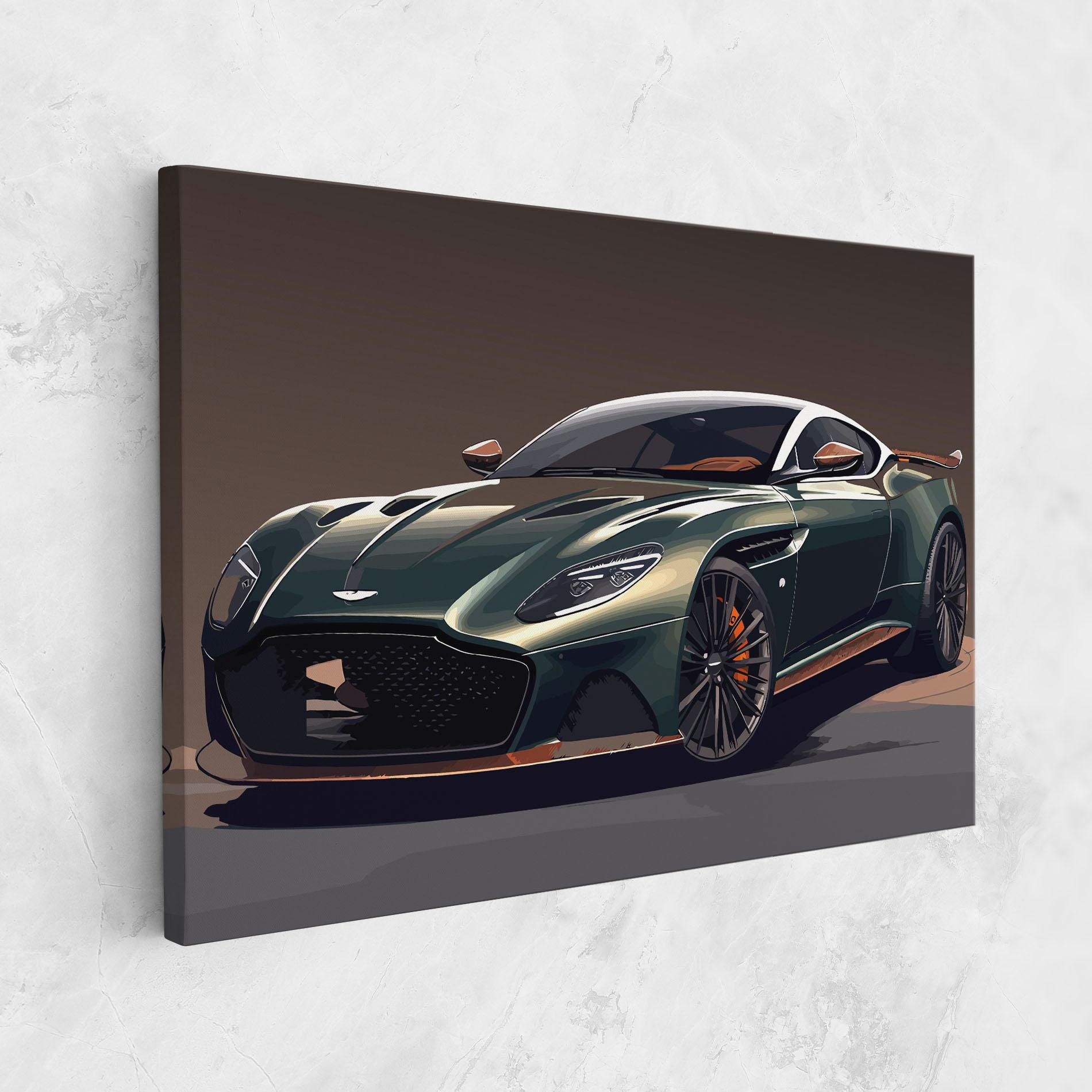 Leinwandbild Dark Green Car mockup 1