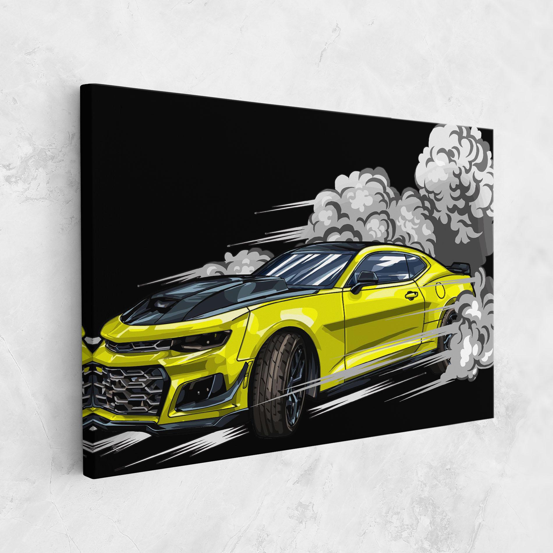 Leinwandbild Racing Car Smoke mockup 1