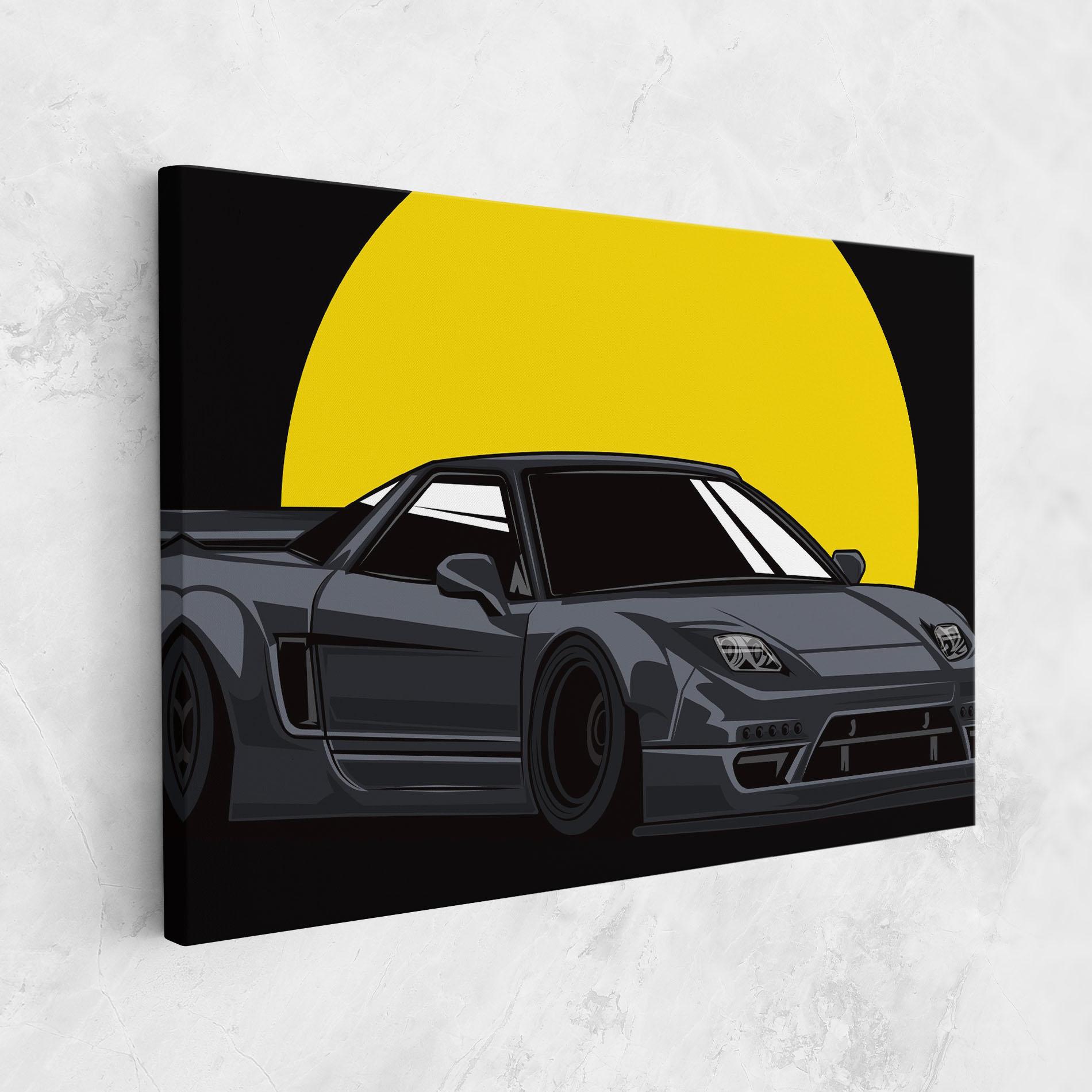 Leinwandbild Yellow Sun Car mockup 1