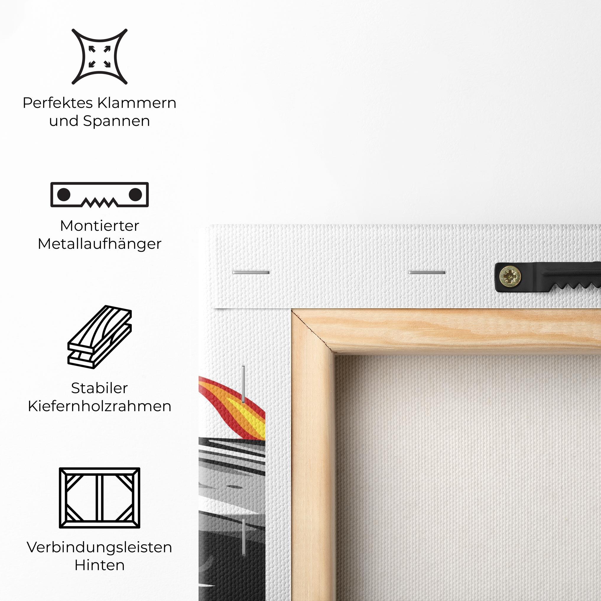 Leinwandbild Fire Black Car mockup 5