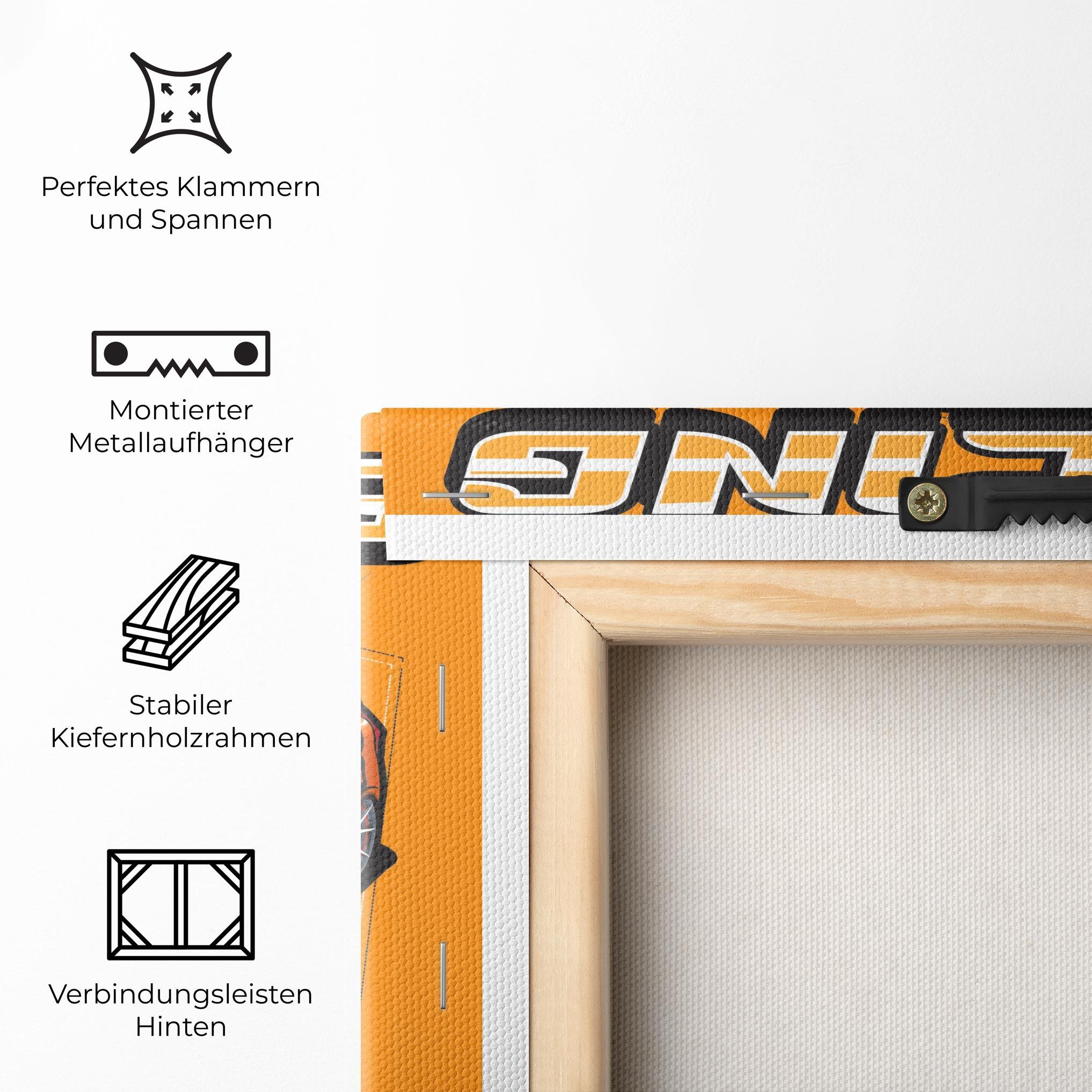 Leinwandbild Racing Orange Car mockup 5