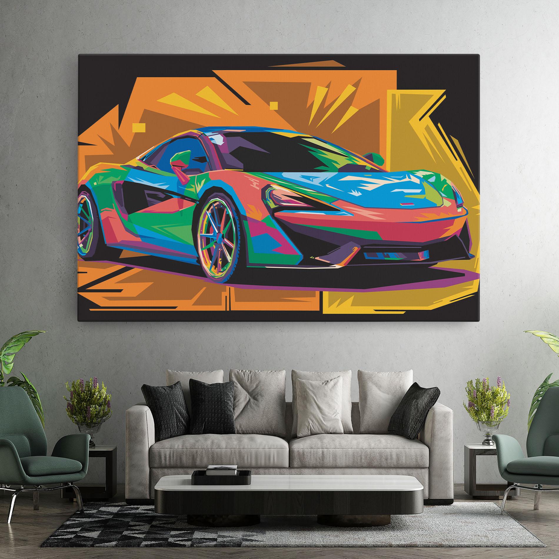 Leinwandbild Colorful Sport Car mockup 7