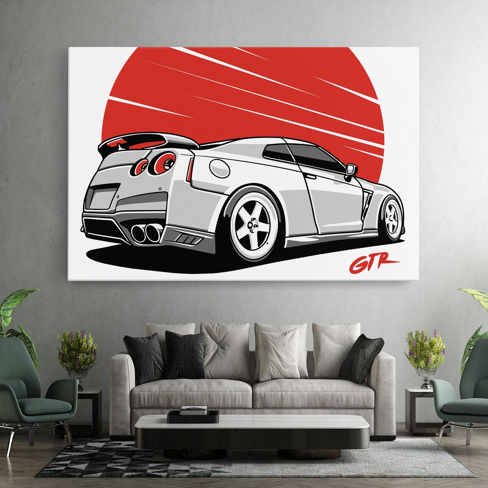 Leinwandbild Grey Gtr Car mockup 7