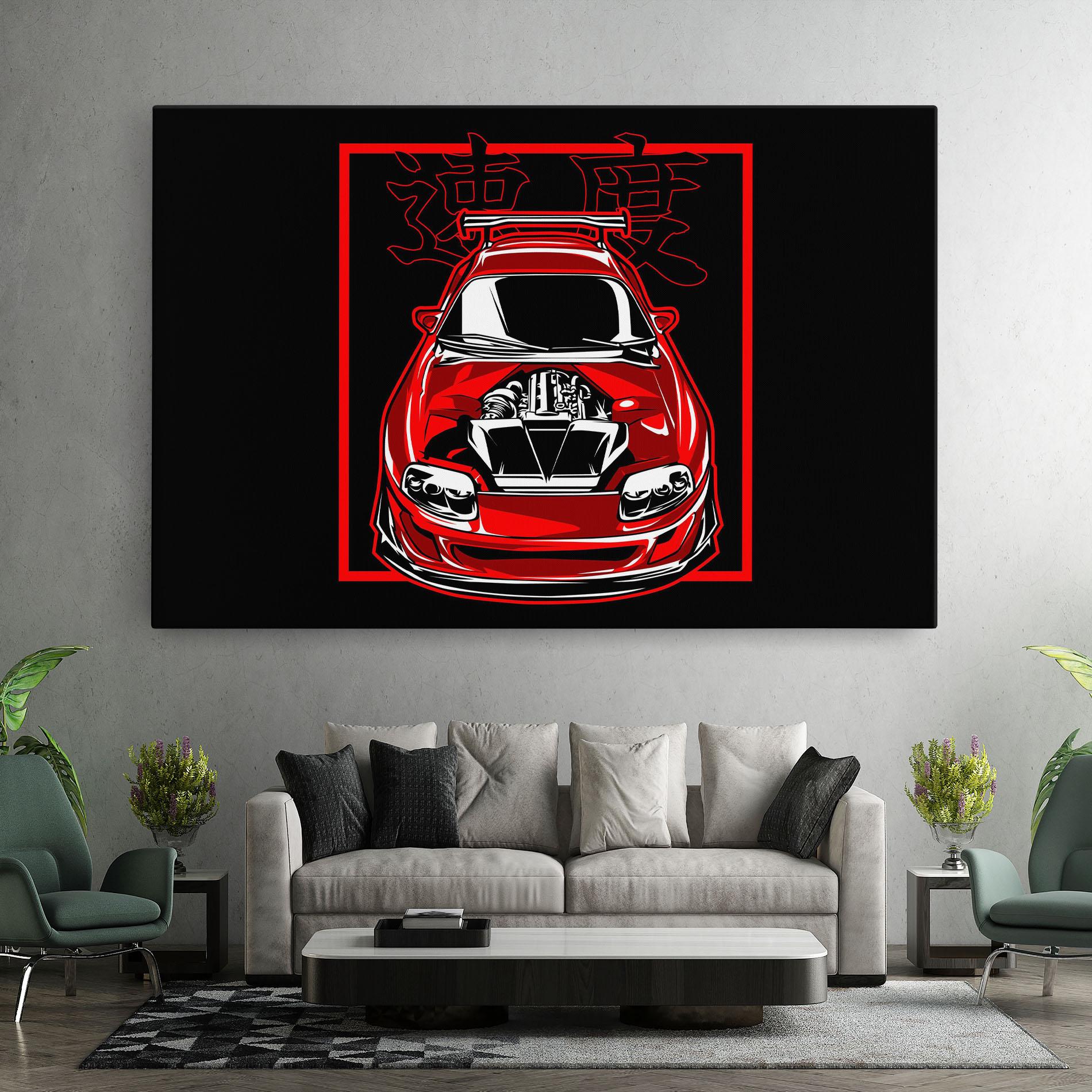 Leinwandbild Japanese Red Car mockup 7