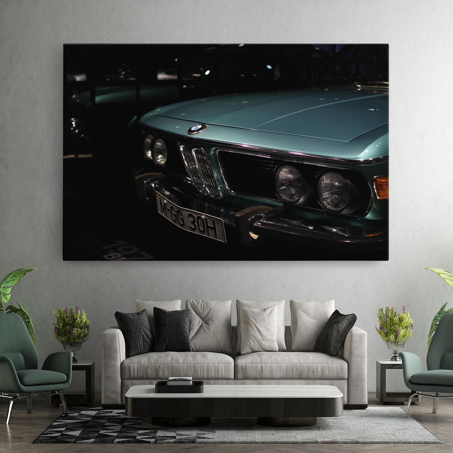 Leinwandbild Old Bmw Headlight mockup 7