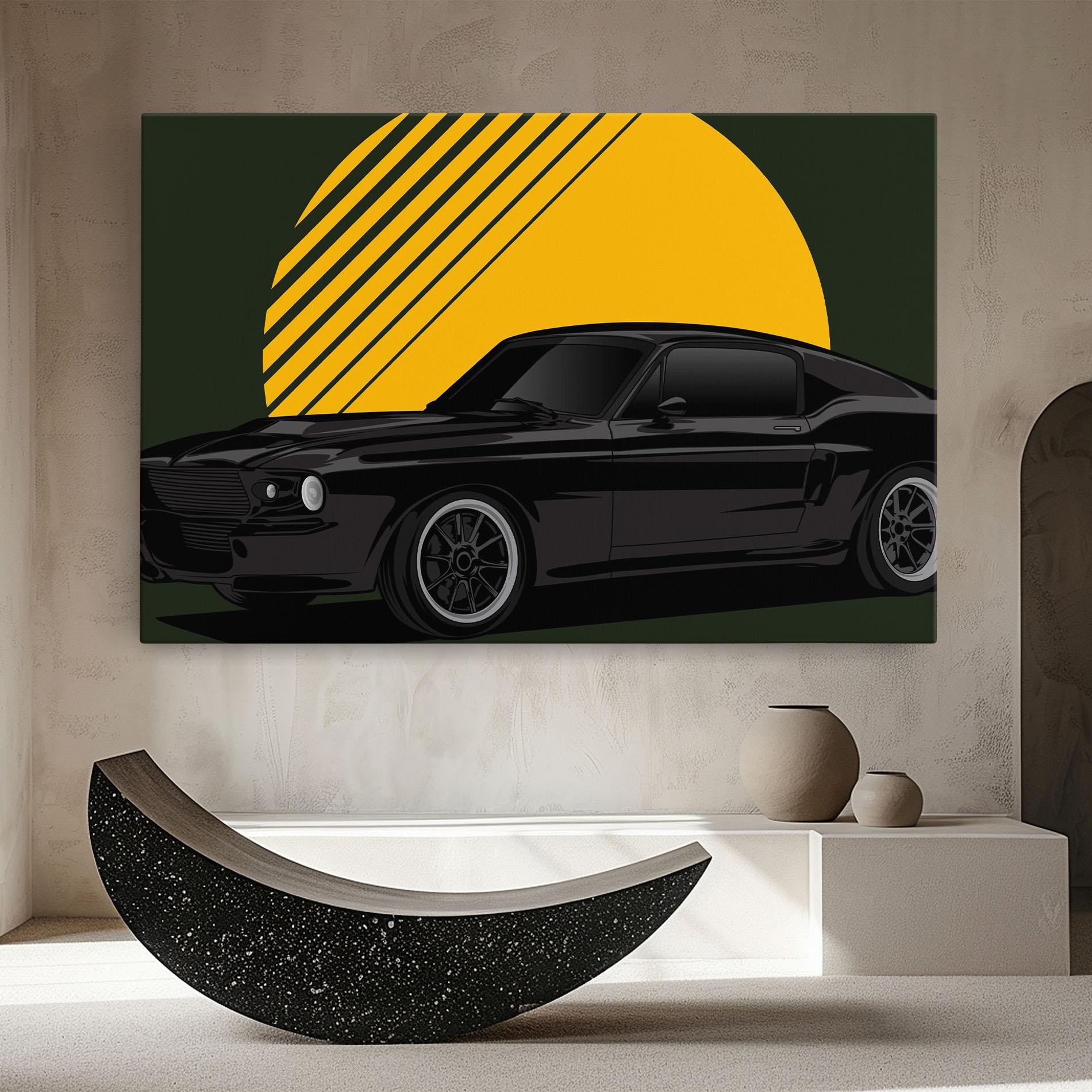 Leinwandbild Black Car Sun mockup 8