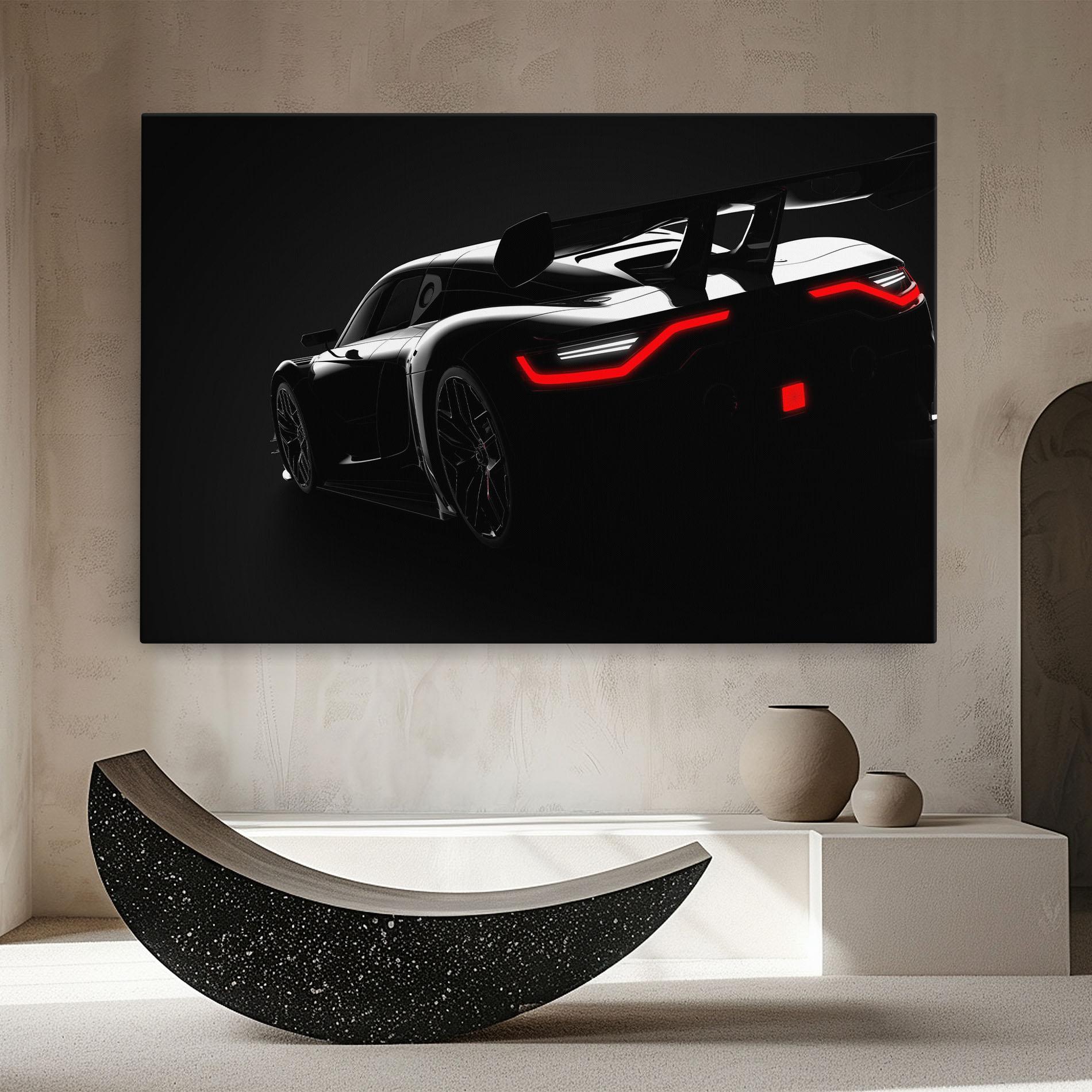 Leinwandbild Black Hypercar Car mockup 8