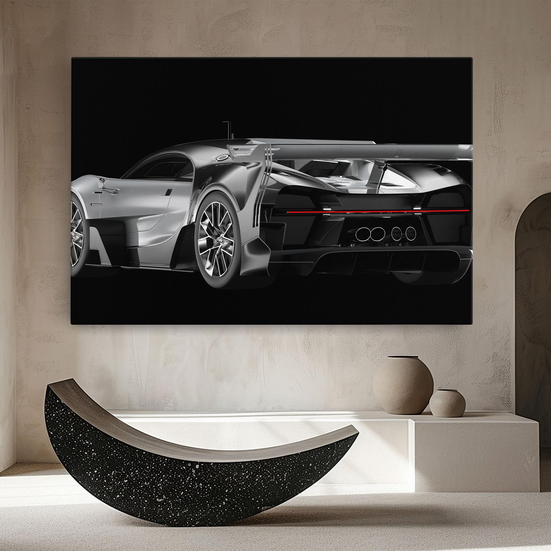 Leinwandbild Black Rear Hypercar mockup 8