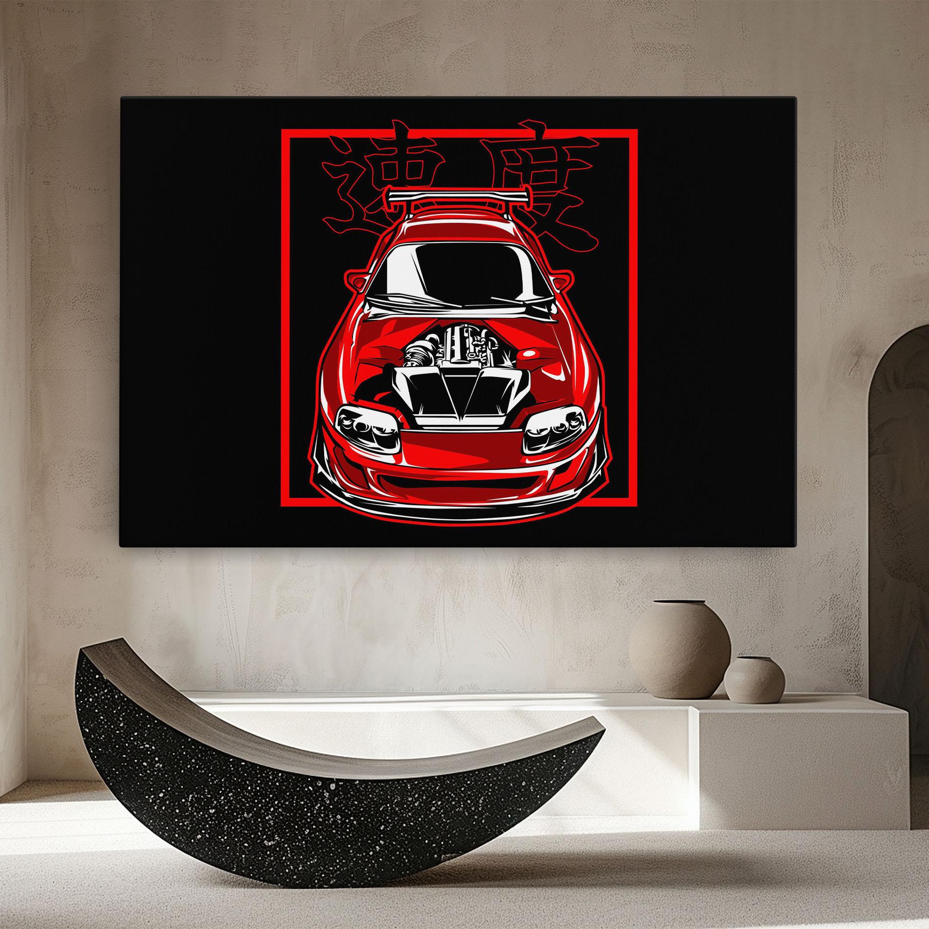 Leinwandbild Japanese Red Car mockup 8
