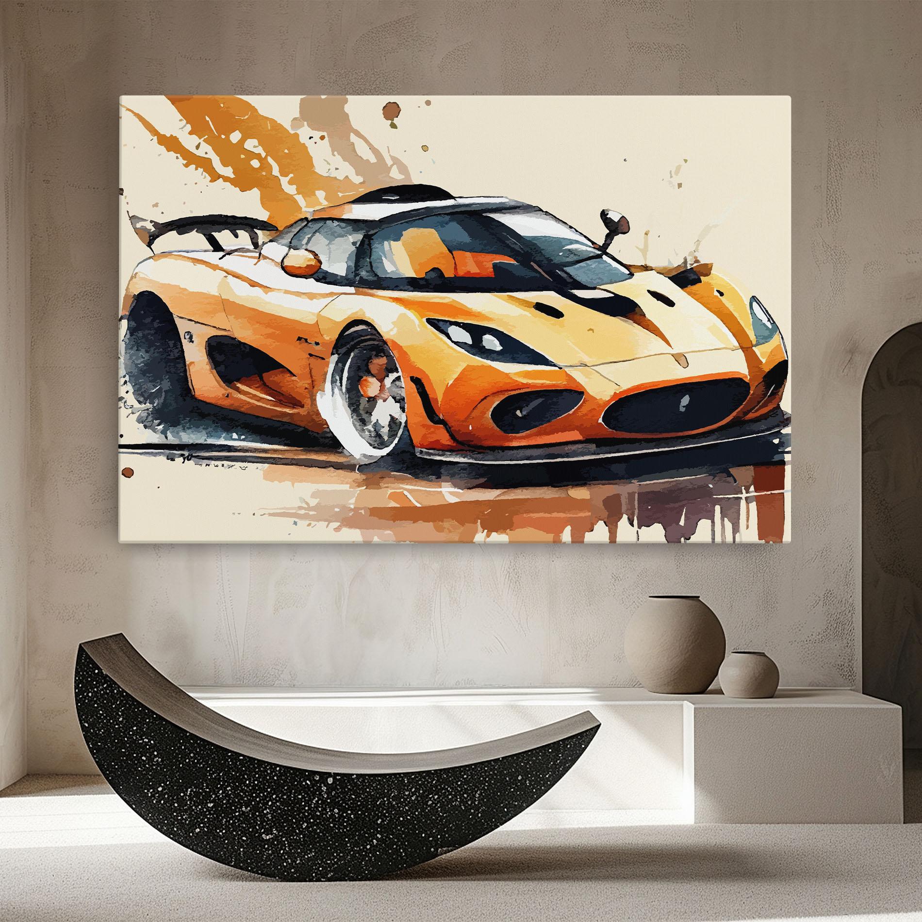 Leinwandbild Orange Paint Car mockup 8