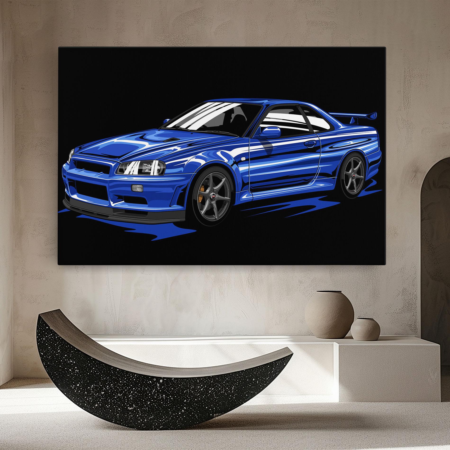 Leinwandbild Sport Blue Car mockup 8