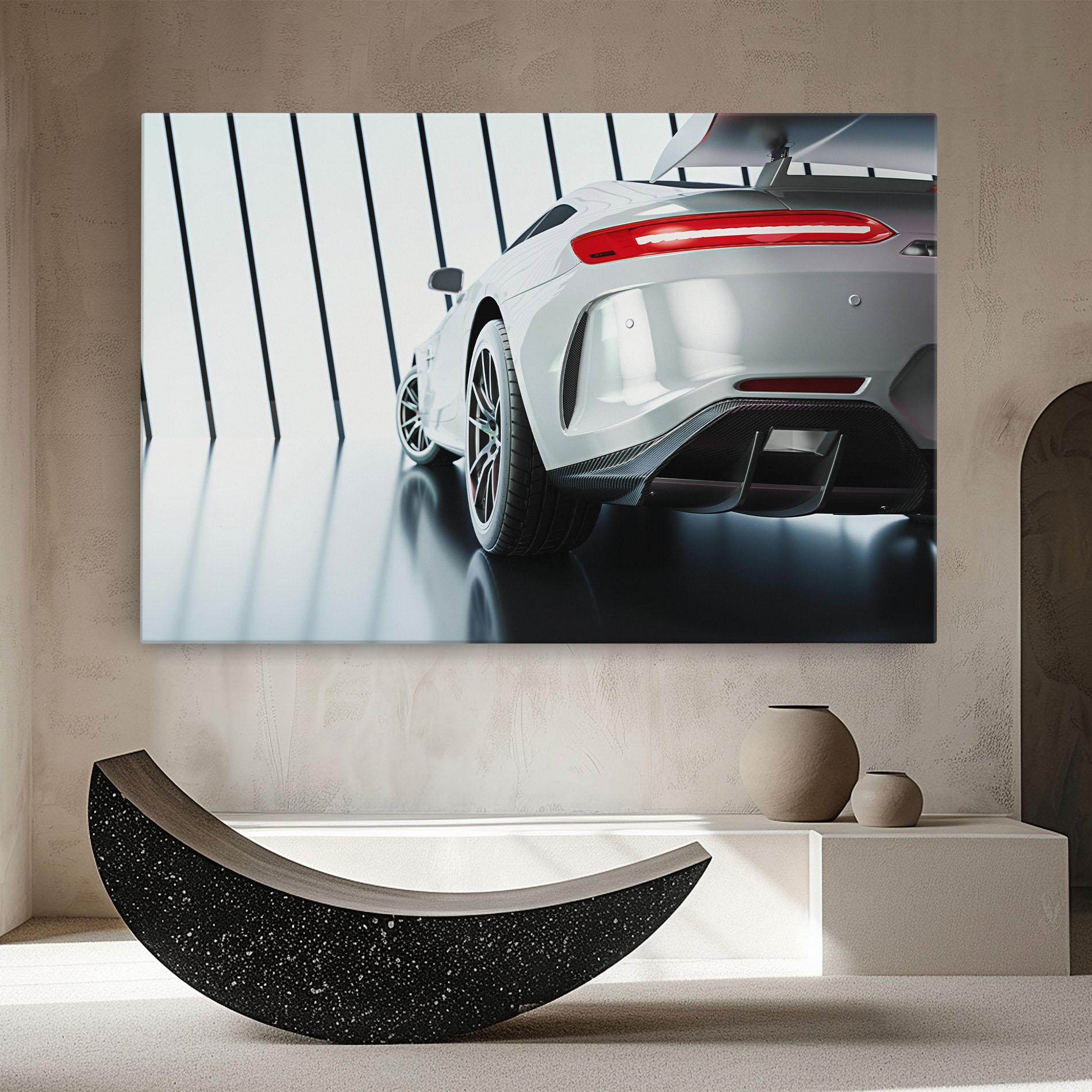 Leinwandbild White Mercedes Amg mockup 8