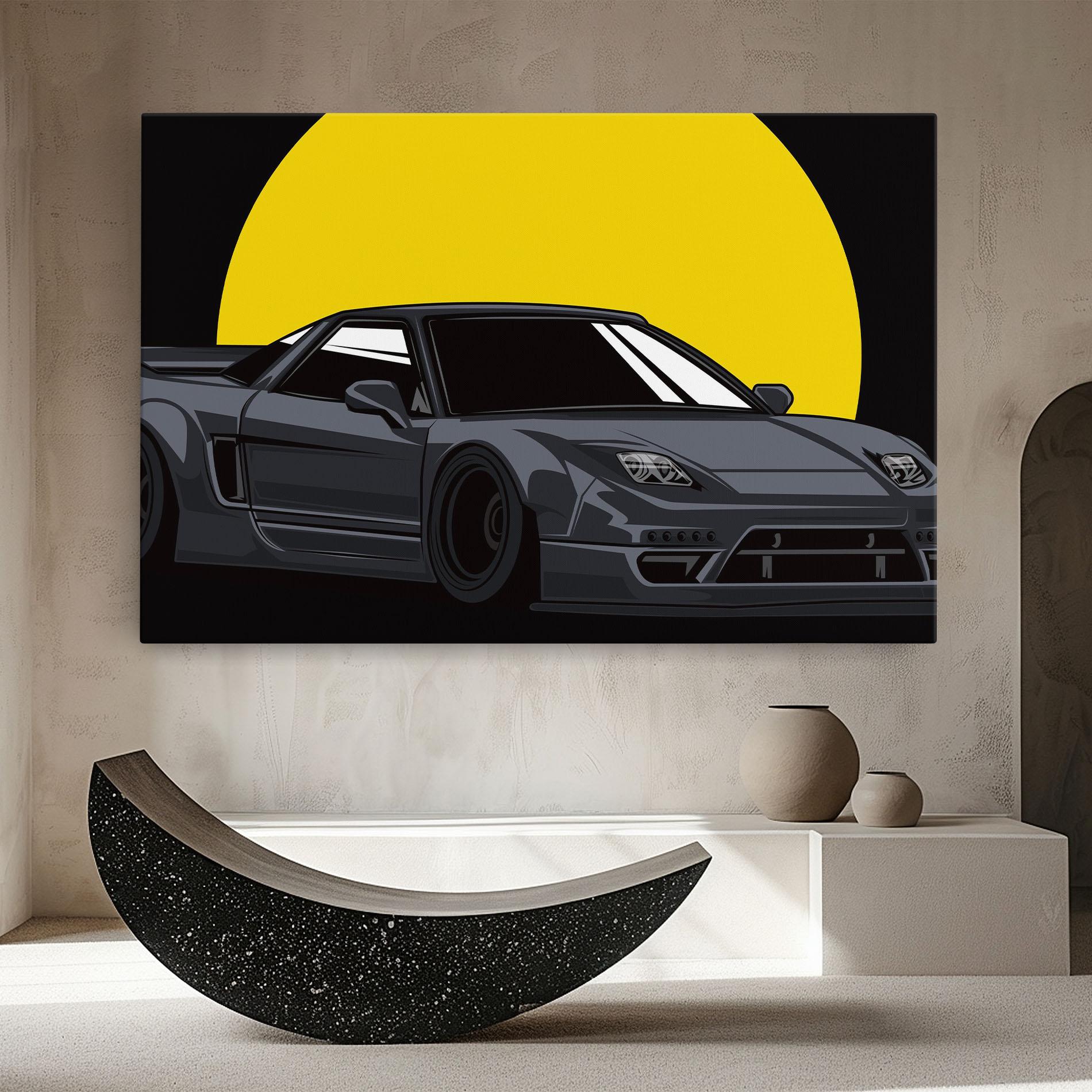 Leinwandbild Yellow Sun Car mockup 8