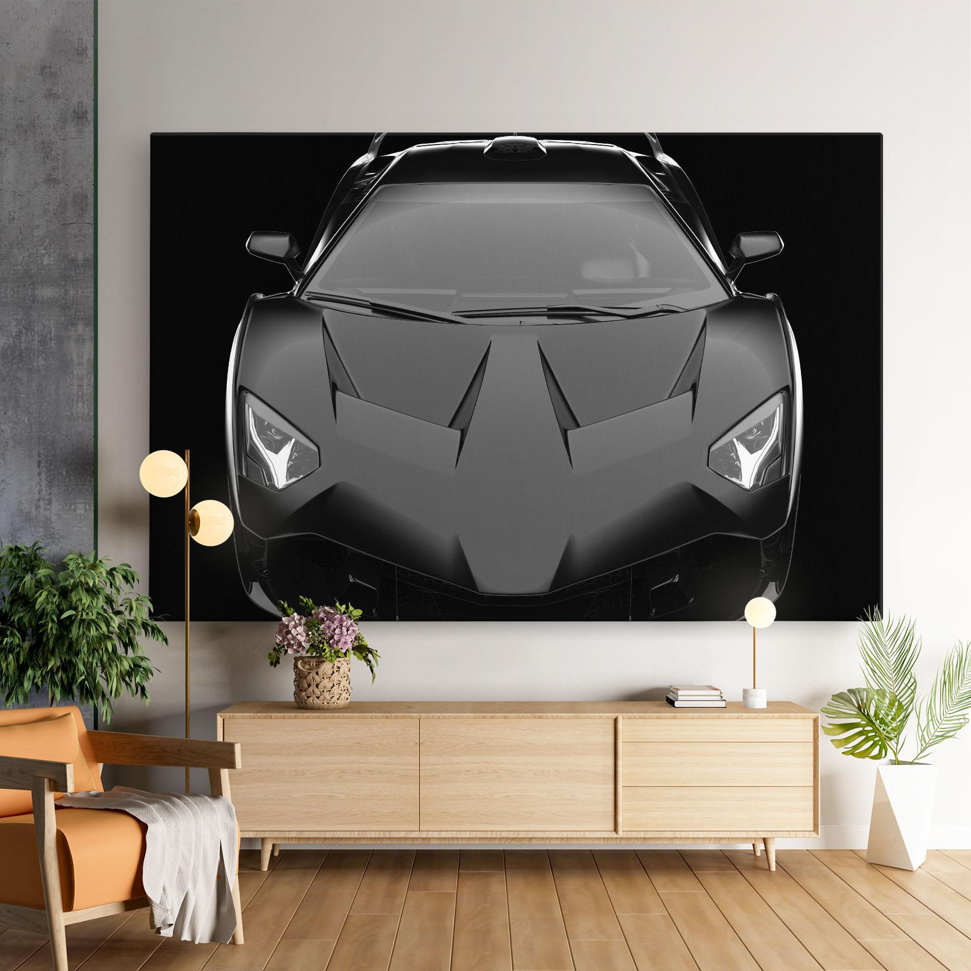 Leinwandbild Black Matte Lambo mockup 9